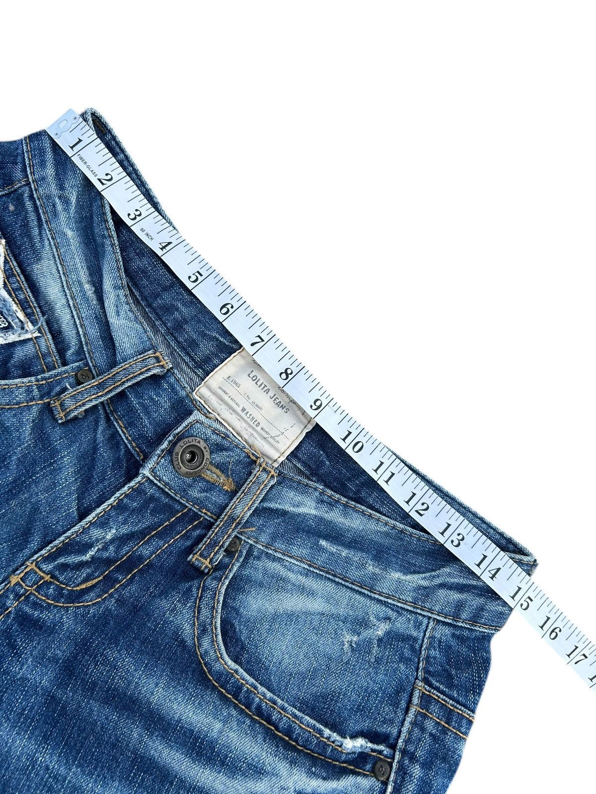 Kapital YOSHITOMO NARA LOLITA Exotic Vintage Distressed Denim Jeans Size US 30 / EU 46 - 15 Thumbnail