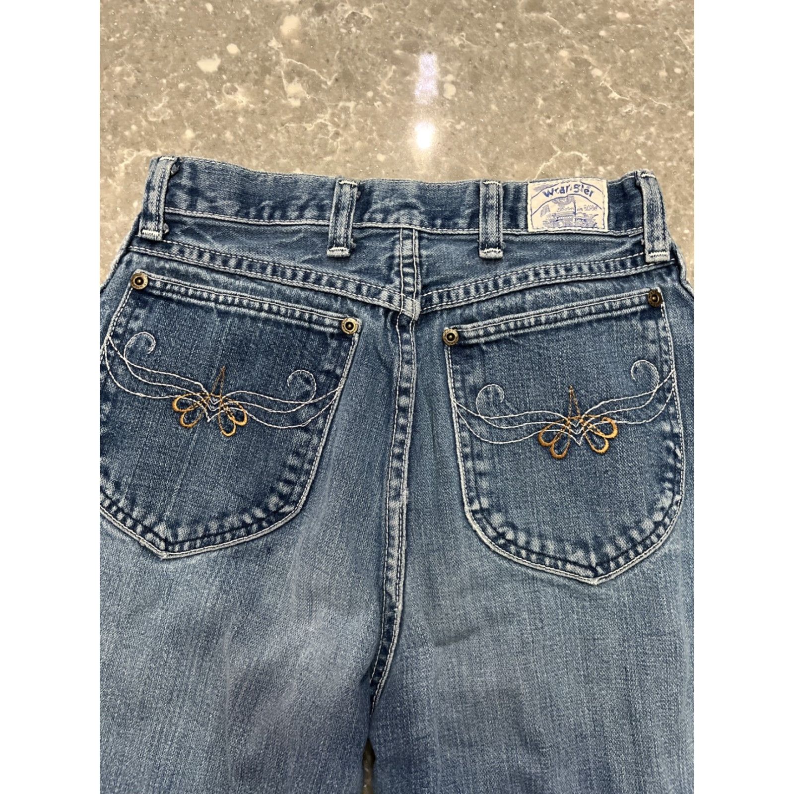 Wrangler VINTAGE Wrangler Jeans Junior High Waist 9 Straight Leg Denim USA Made Blue 80s Womens Jeans Size 30" / US 8 / IT 44 - 6 Thumbnail