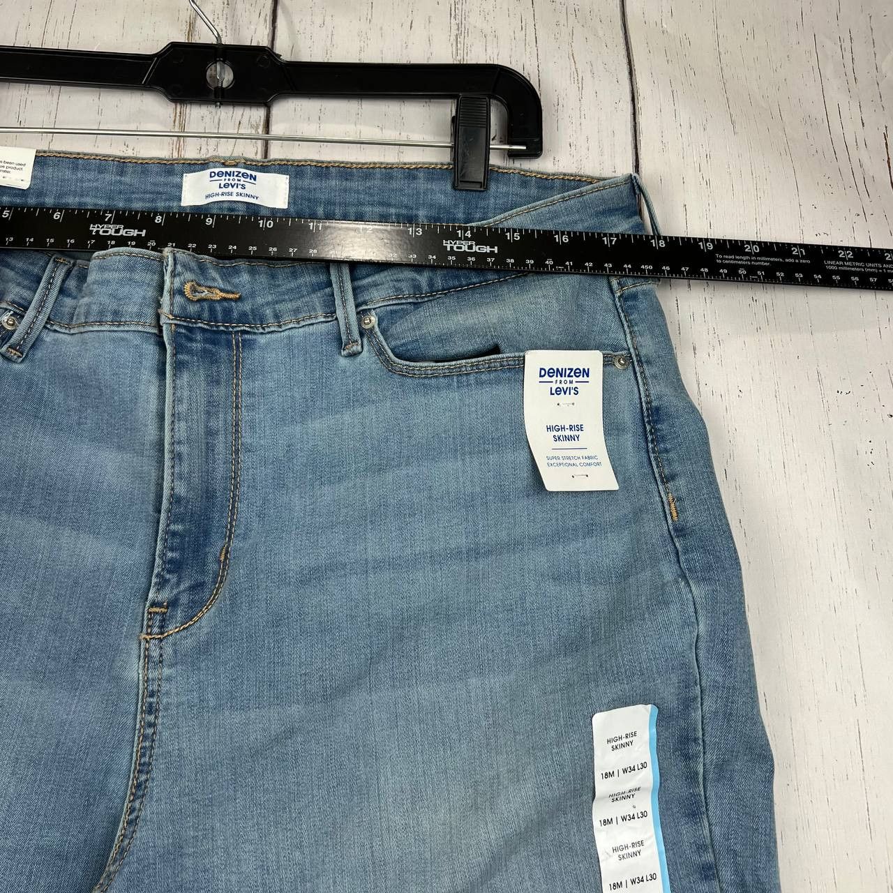 Denizen Denizen from Levi's 34x27 High Rise Skinny Distressed Jeans Size 34" / US 12 / IT 48 - 3 Thumbnail