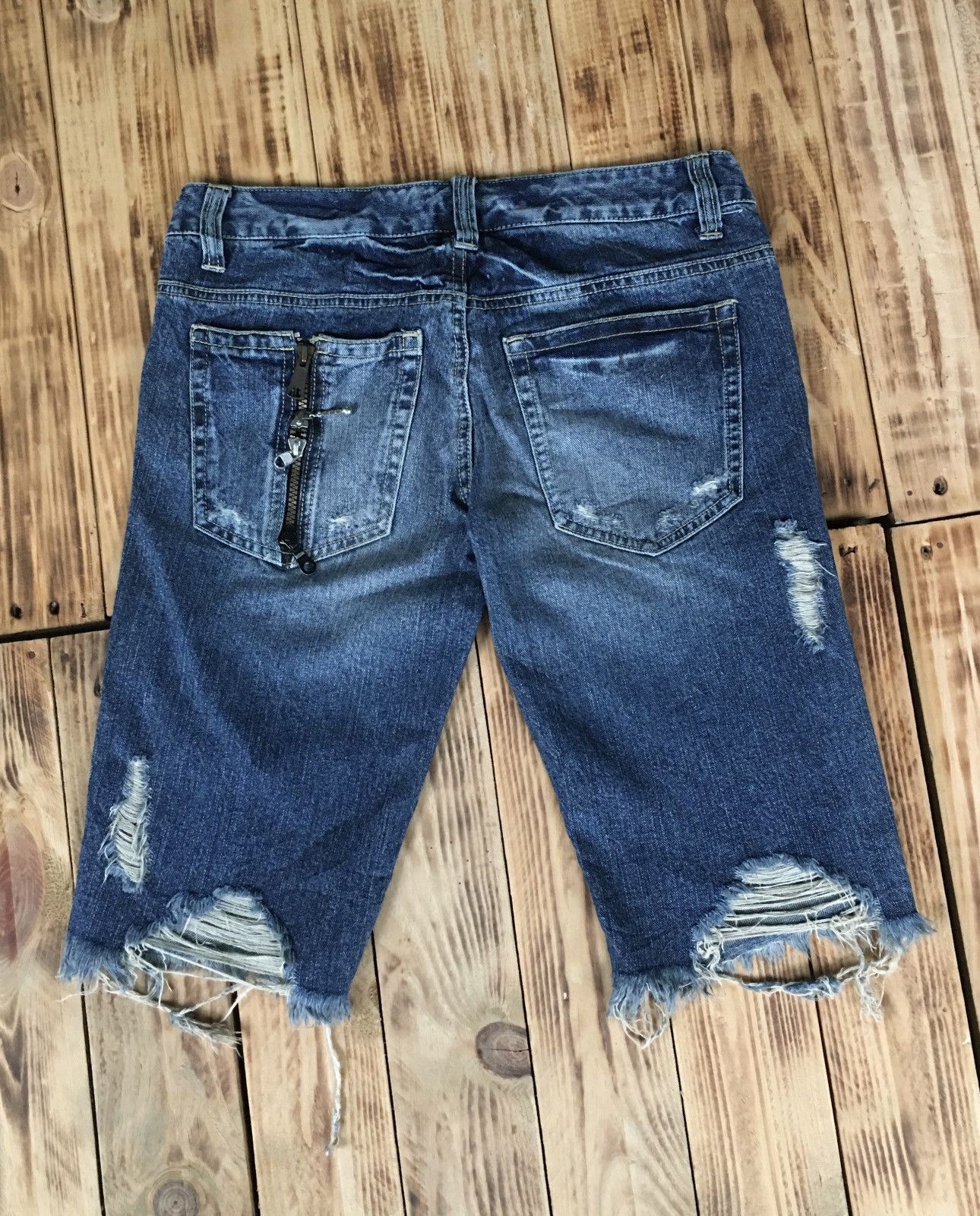 Japanese Brand Glad News Distressed Denim Shorts Size US 31 - 3 Thumbnail