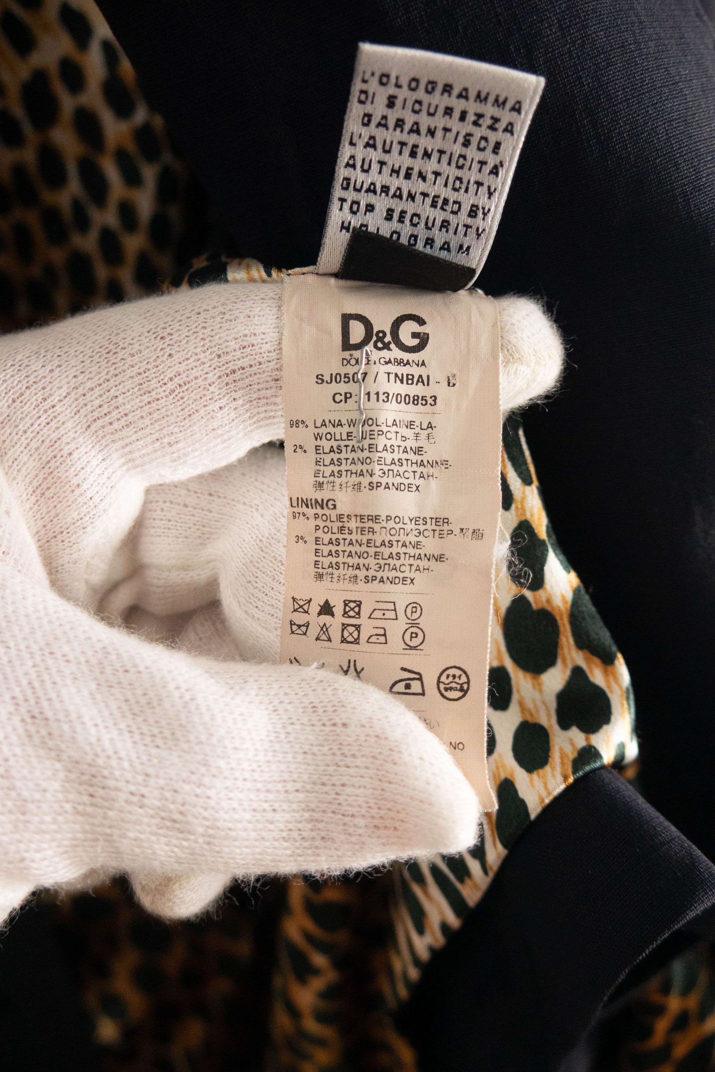 Dolce & Gabbana Dolce & Gabbana black leopard blazer – classic old-money y2k Size M / US 6-8 / IT 42-44 - 8 Thumbnail