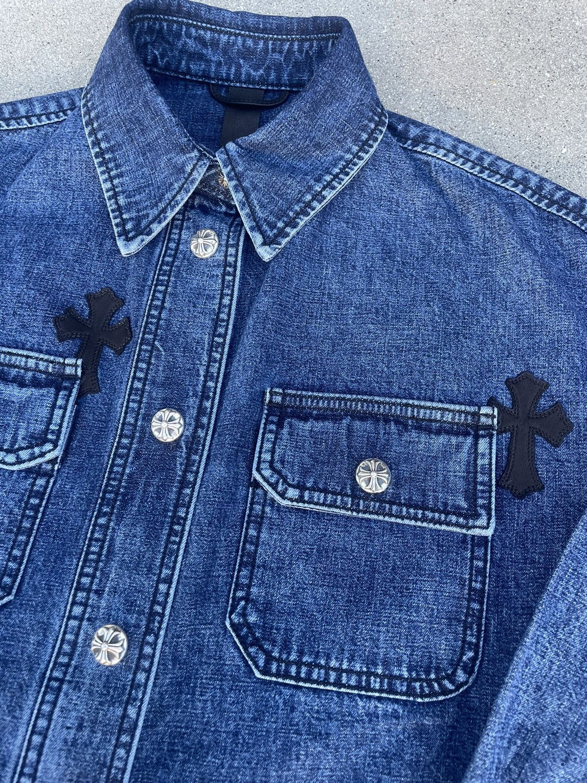 Chrome Hearts Chrome Hearts Lucky Cross Patch Denim Jacket Size XS / US 0-2 / IT 36-38 - 4 Thumbnail