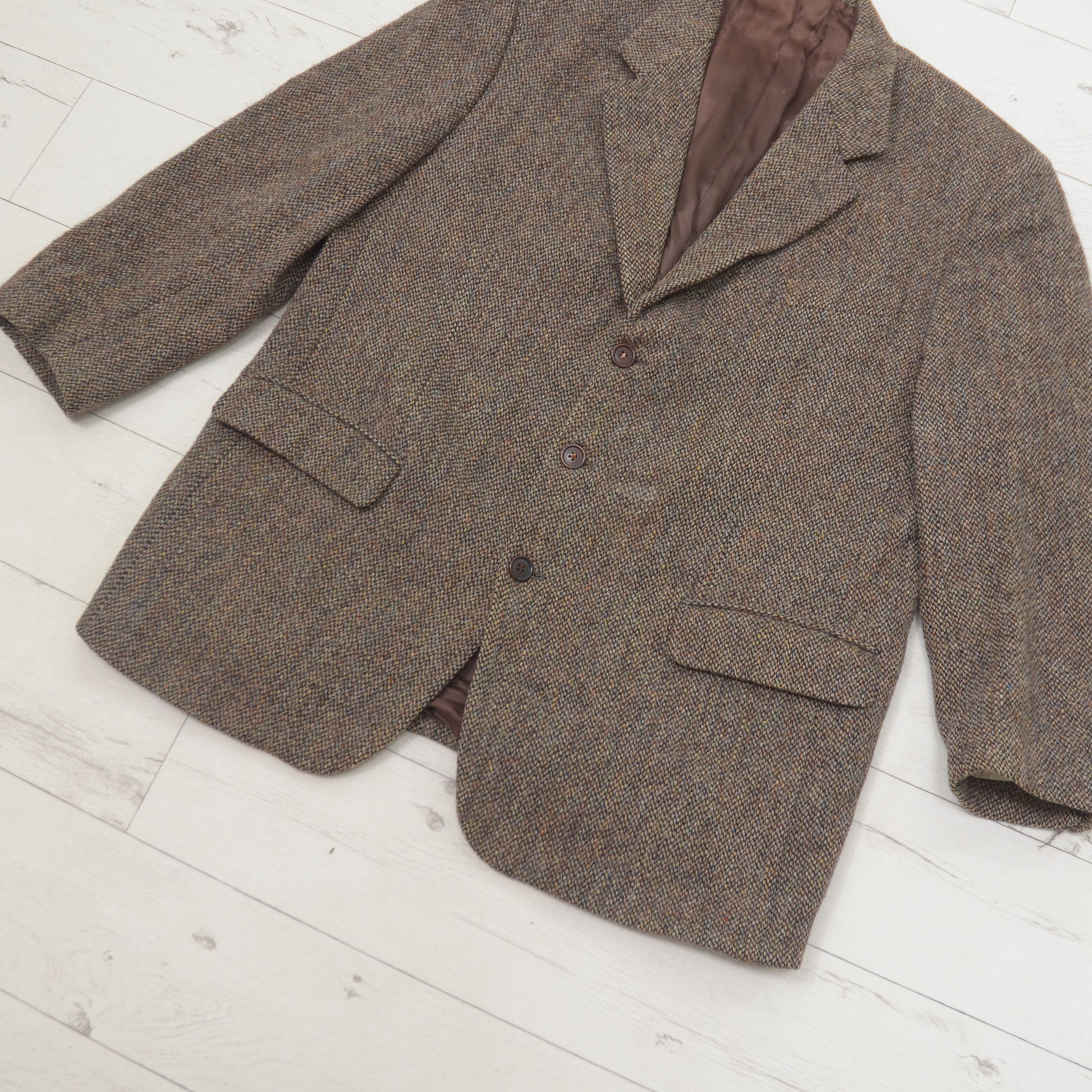 Harris Tweed × Vintage Vintage Harris Tweed Wool Blazer Jacket Sport Coat Brown Size 50R - 3 Thumbnail