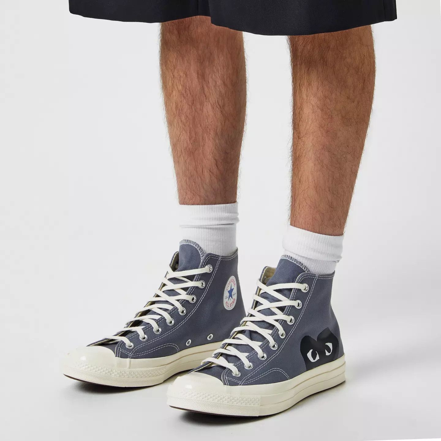 Comme des Garcons PLAY o1g2r1mq0426 Chuck Logo High Top Trainers in Grey Size US 7 / EU 40 - 2 Thumbnail