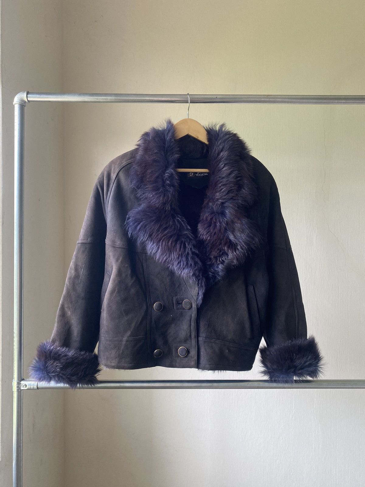 Japanese Brand × Vintage Sly Military Studded Fur Jacket lgb style