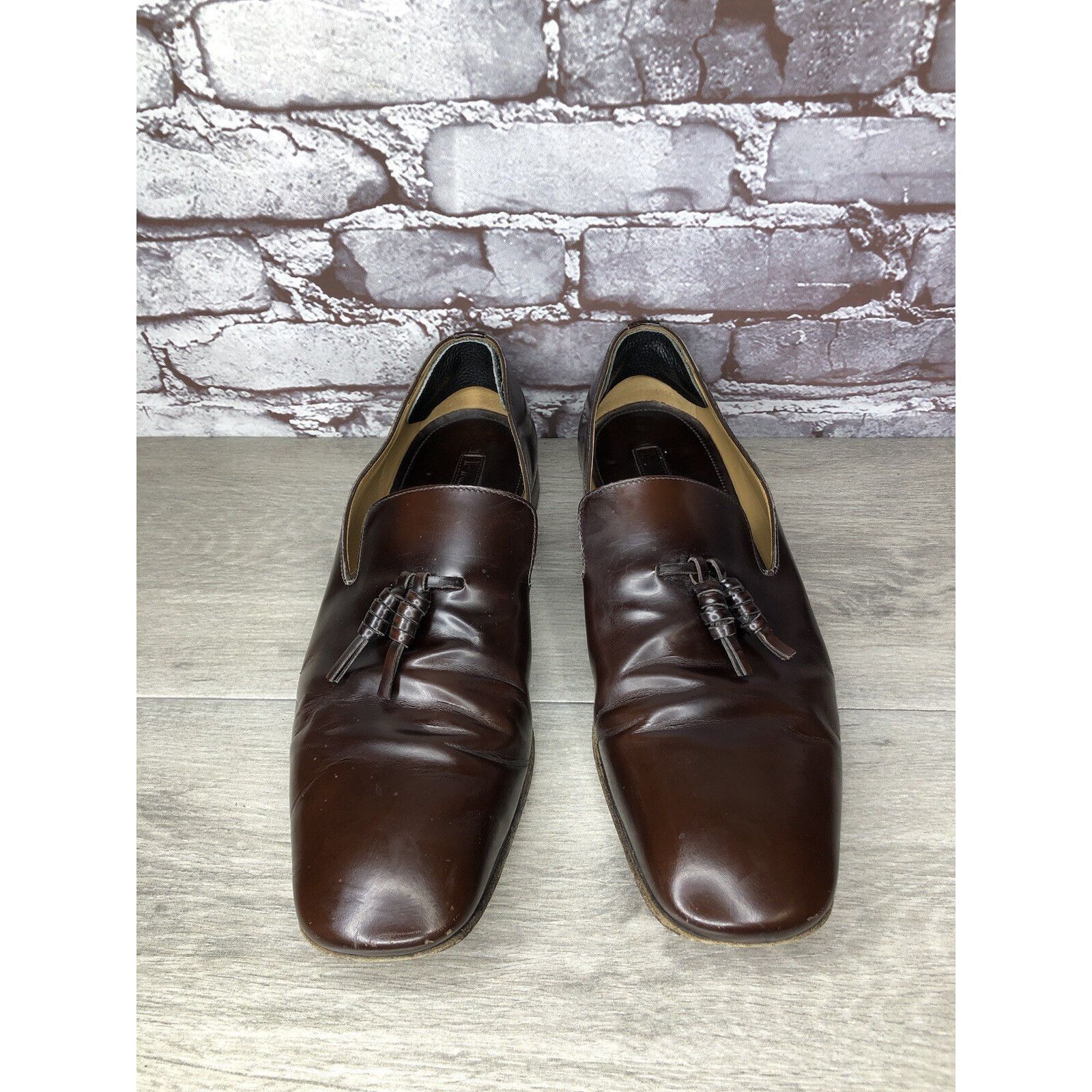 Prada Prada Milano Brown Leather Designer Tassel Loafers Dress Sho Size US 11 / EU 44 - 4 Thumbnail