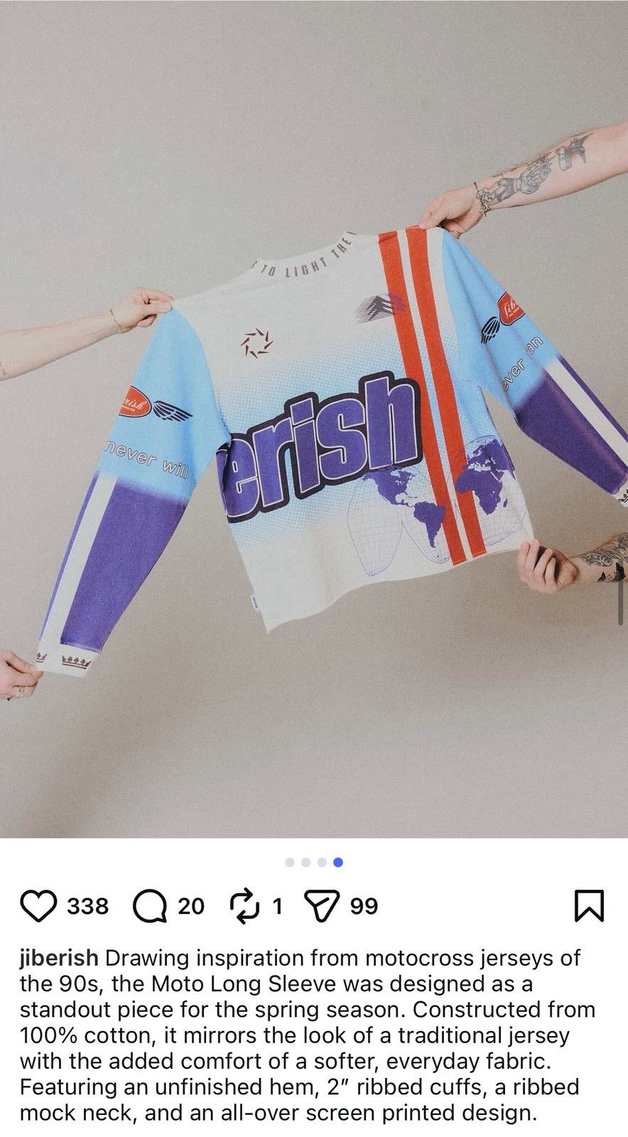 Jiberish COTTON MiDWEiGHT MX MOTOCROSS DiRTBiKE DENVER COLORADO USA Size US L / EU 52-54 / 3 - 16 Thumbnail