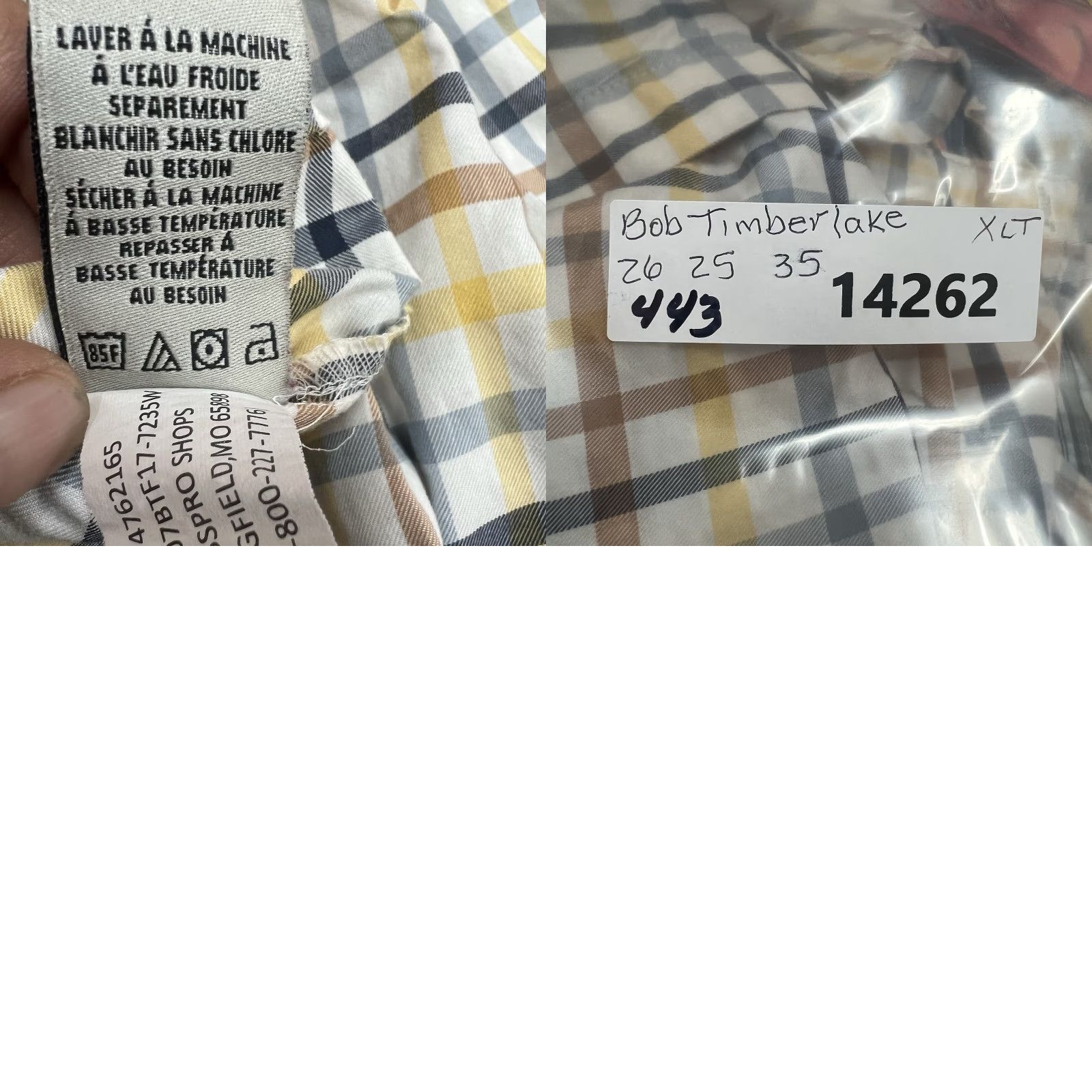 Vintage VINTAGE Bob Timberlake Men's Casual Plaid Button-Down Shirt XLT Long Sleeve Yellow Cotton All Seasons Size US XL / EU 56 / 4 - 8 Thumbnail