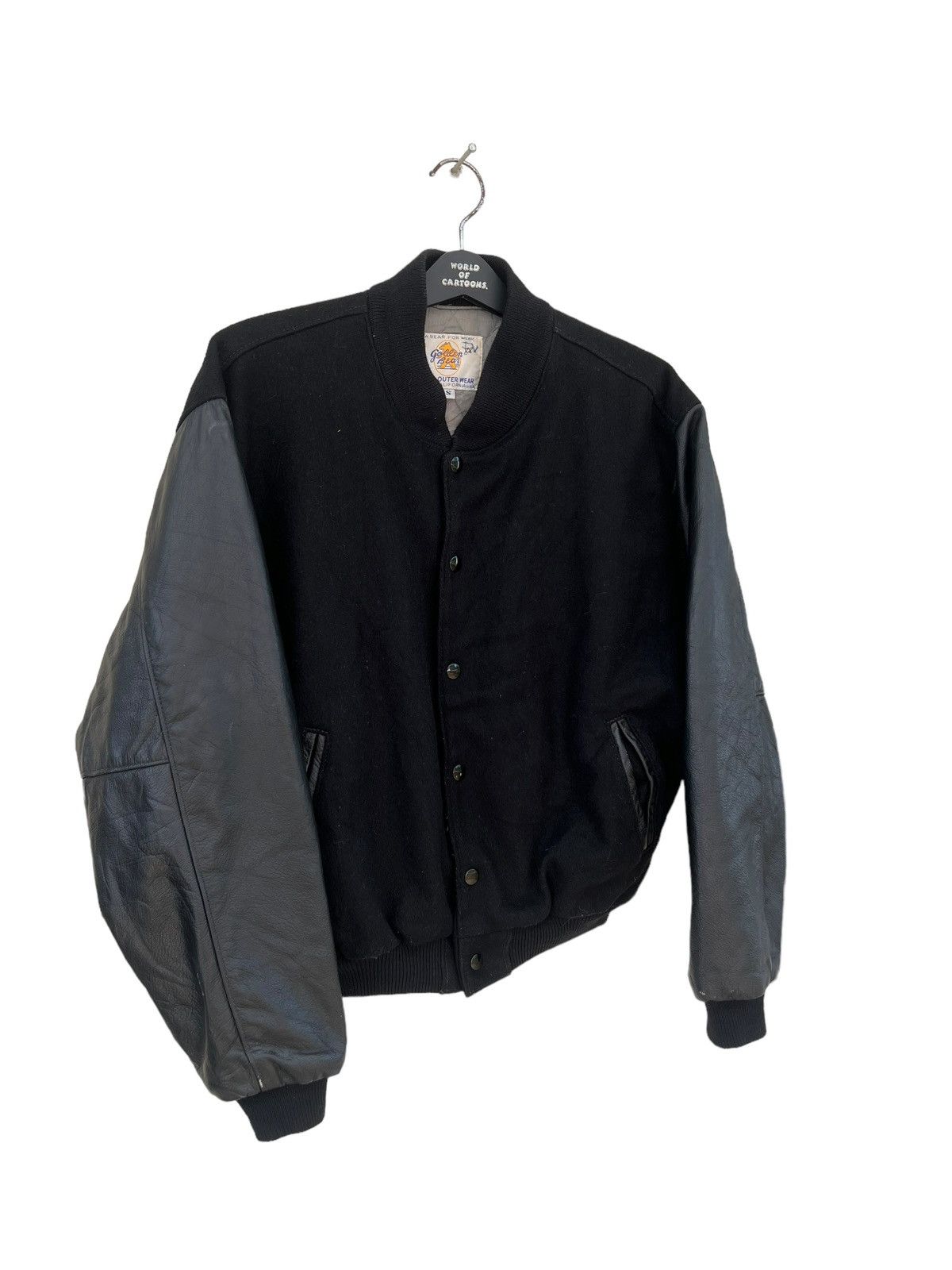 Golden Bear Vintage 80s Golden Bear Black Varsity Bomber Jacket Size US S / EU 44-46 / 1 - 5 Thumbnail