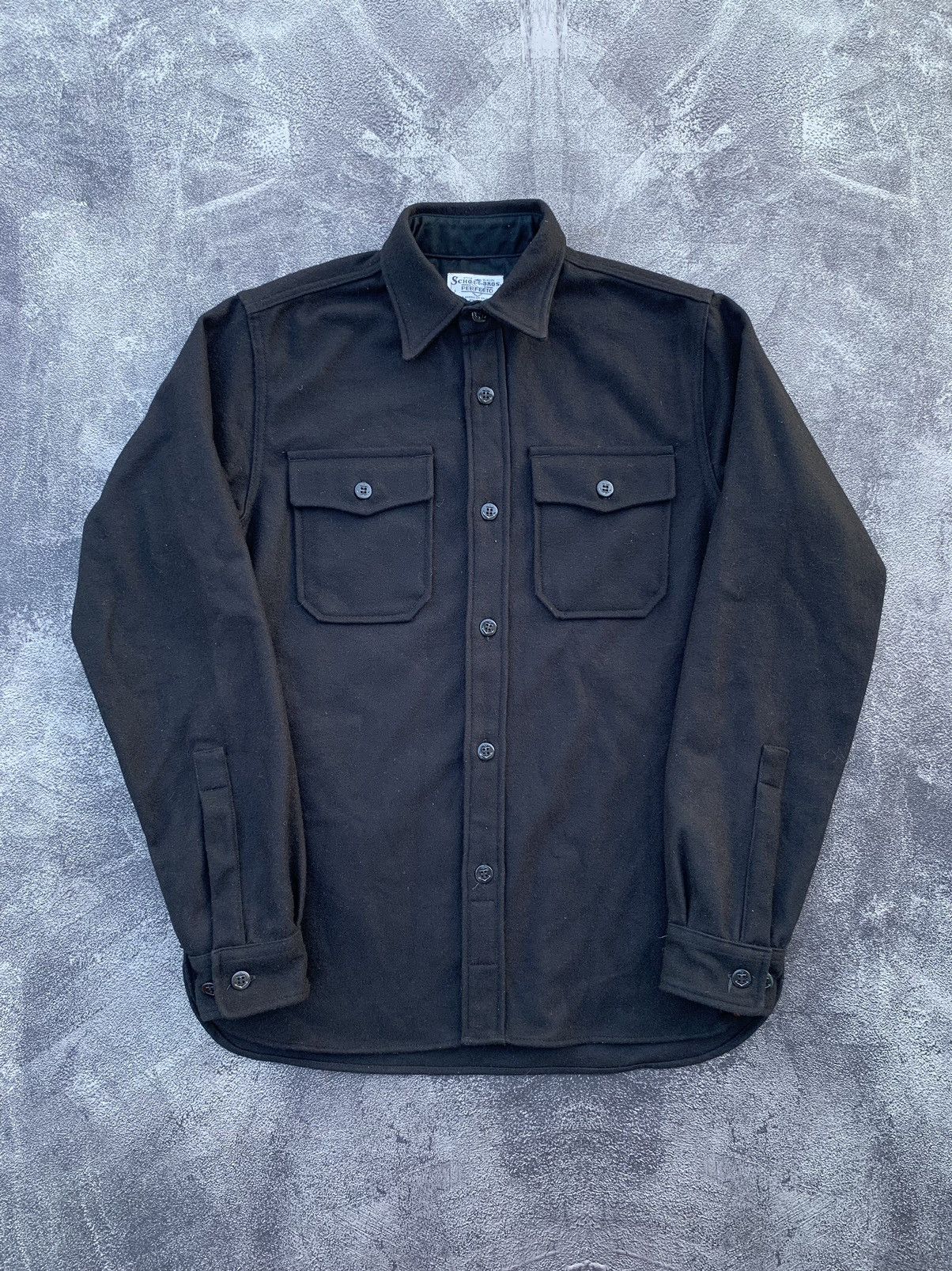Schott Bros Perfecto Wool Black Work shirt