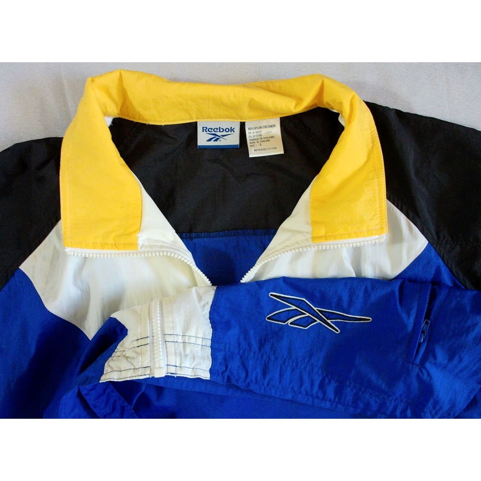 Reebok VINTAGE Reebok Track Jacket Windbreaker Full Zip Men Large Blue 90s Theme Running & Jogging Mens Size US L / EU 52-54 / 3 - 4 Thumbnail
