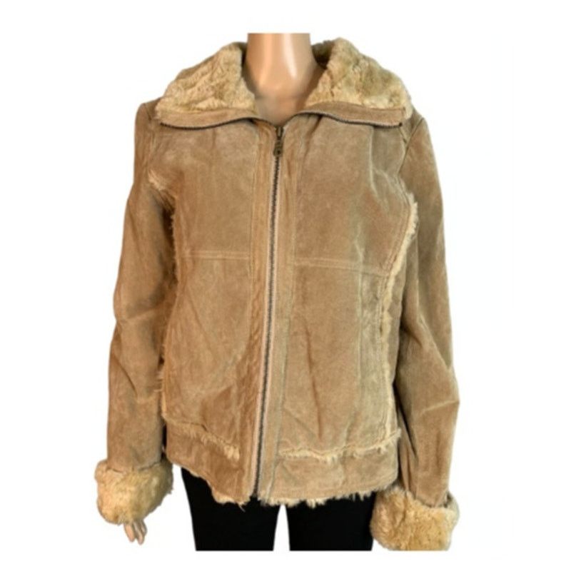 Wilsons Leather Wilsons Leather Womens Large Suede Trimmed Penny Lane Jacket Size L / US 10 / IT 46 - 1 Thumbnail
