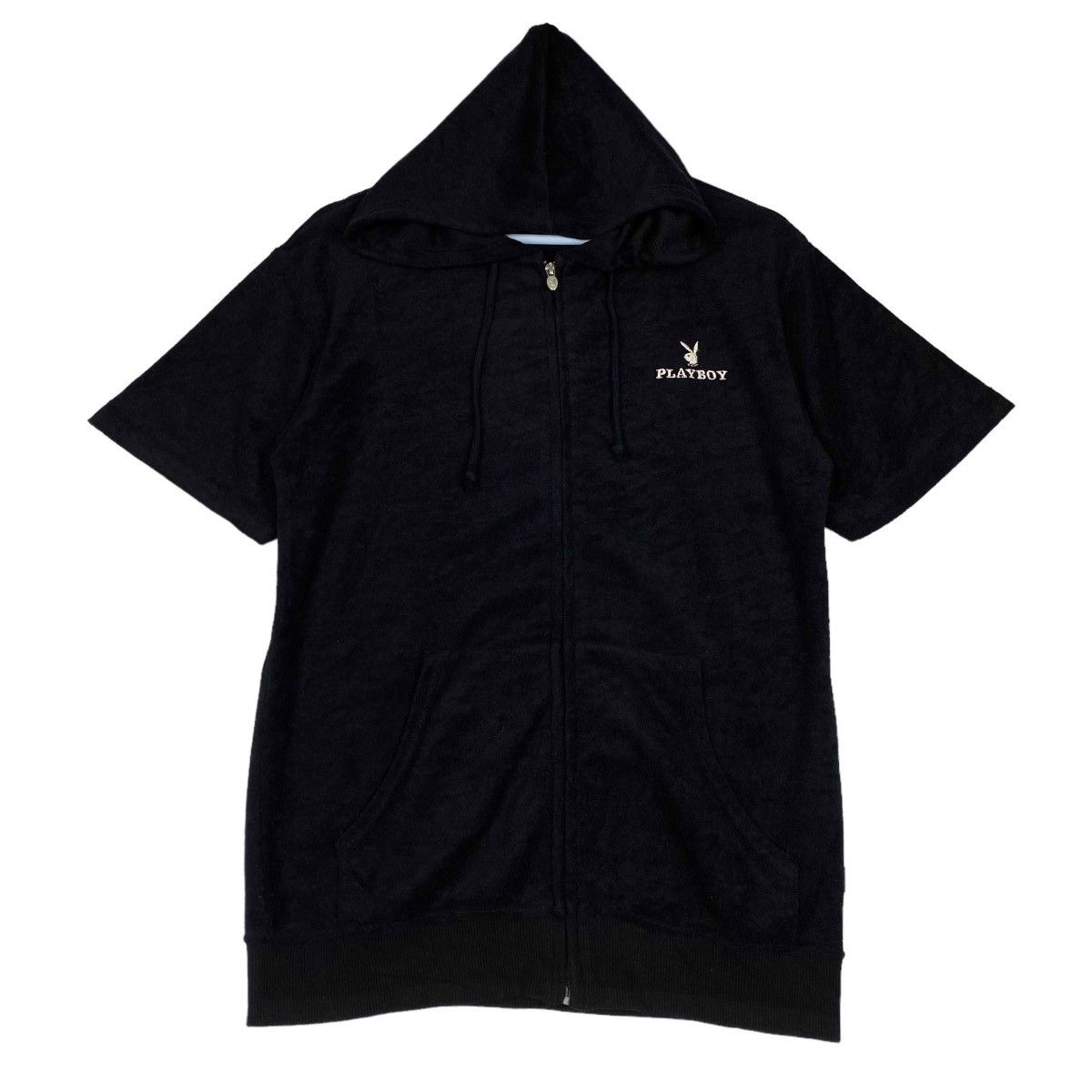 Playboy × Vintage Vintage Playboy Embroidered Full Zip Hoodie Short Sleeve Size US M / EU 48-50 / 2 - 1 Thumbnail