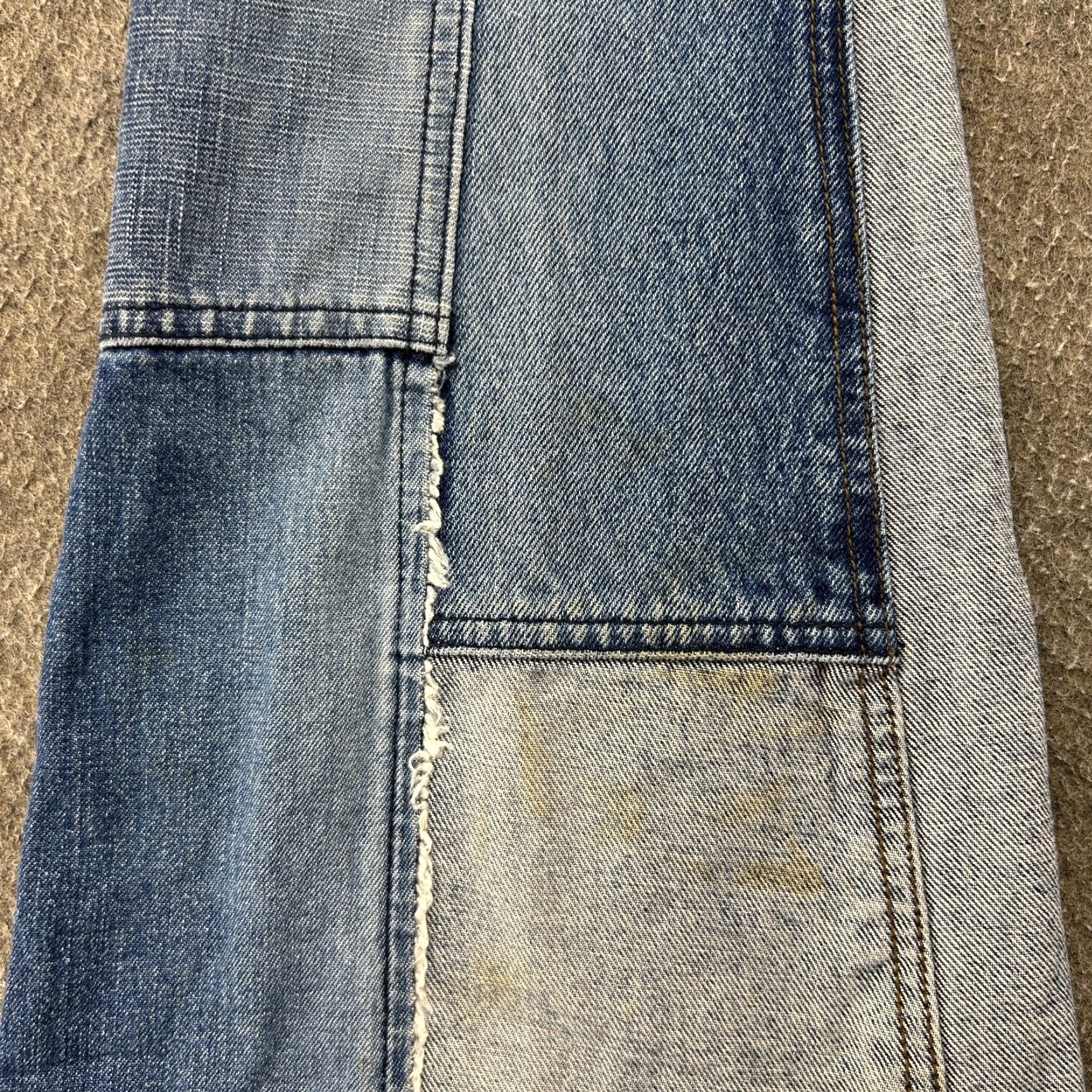 Bell VINTAGE Mudd Jeans Womens 5 Denim Bell Bottom Flare Patchwork Low Rise 90s Blue Size 27" / US 4 / IT 40 - 3 Thumbnail