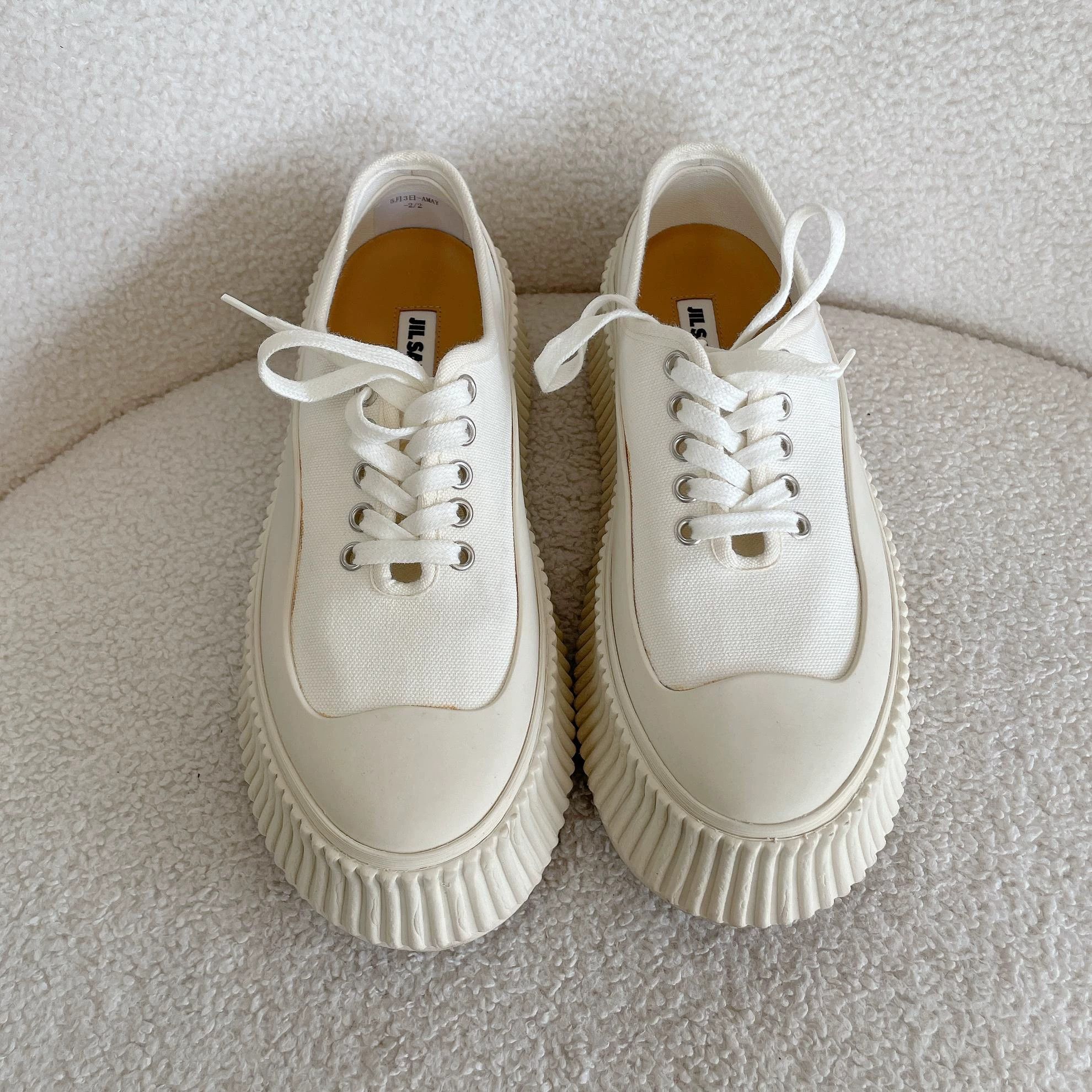 Jil Sander Jil Sander White Cracker Platform Shoes 37 7281 Size US 6 / IT 36 - 2 Thumbnail