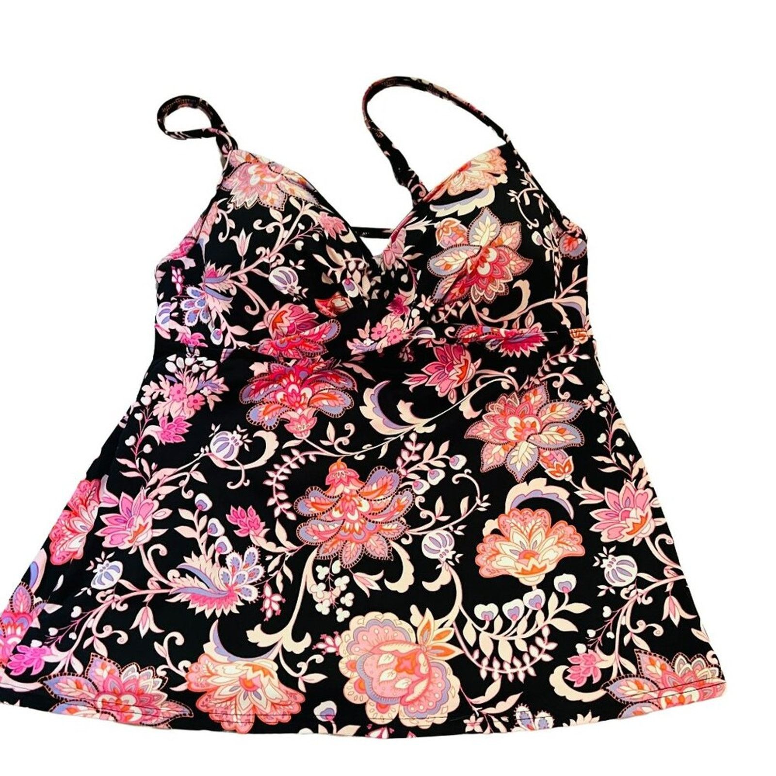 Lands' End Lands End V-Neck Wrap Underwire Tankini Swimsuit Twilight Size ONE SIZE - 1 Thumbnail
