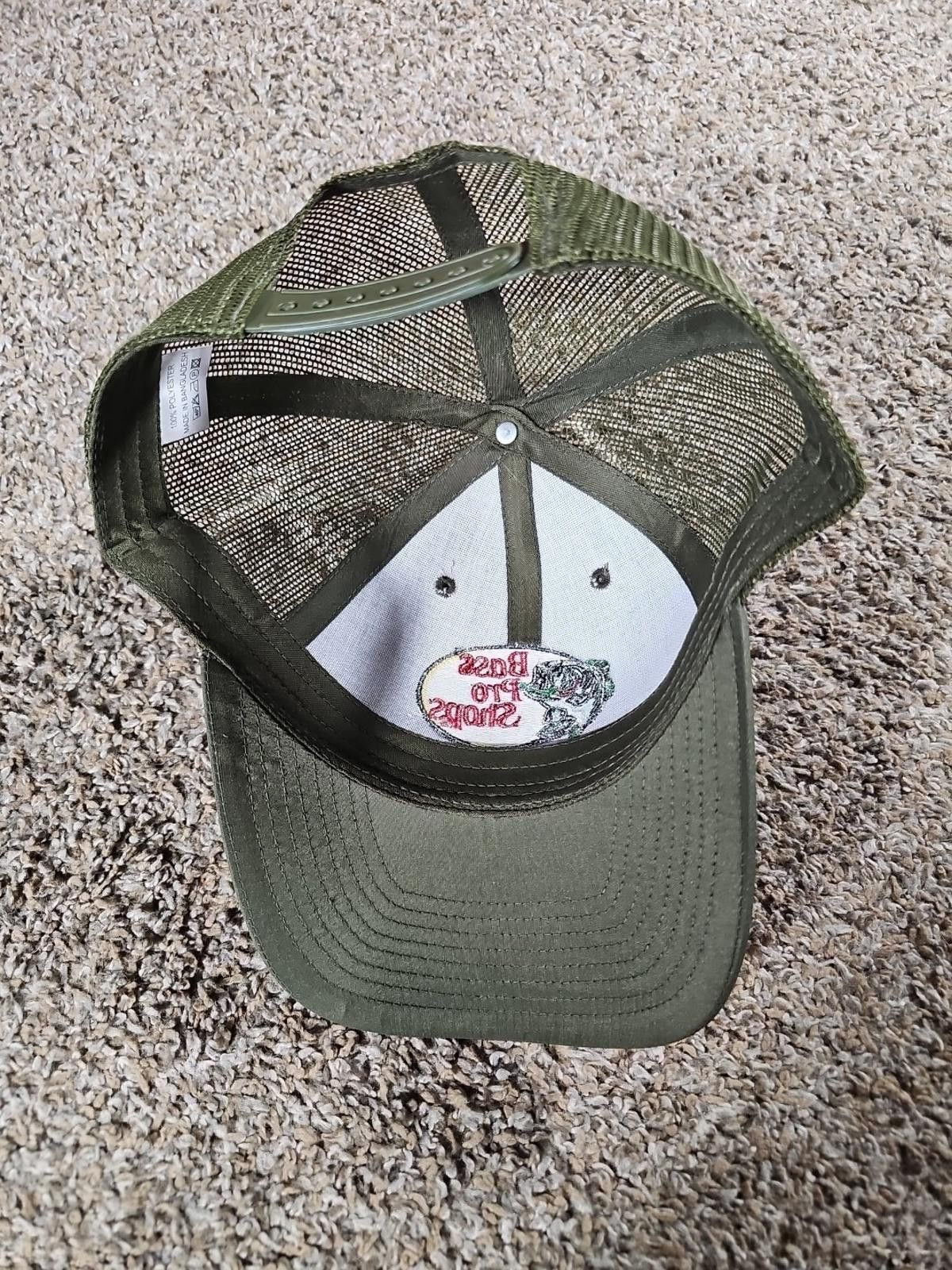Bass Pro Shops Bass Pro Shops CLUB Olive Green Mesh Trucker Snapback Hat Size ONE SIZE - 5 Thumbnail