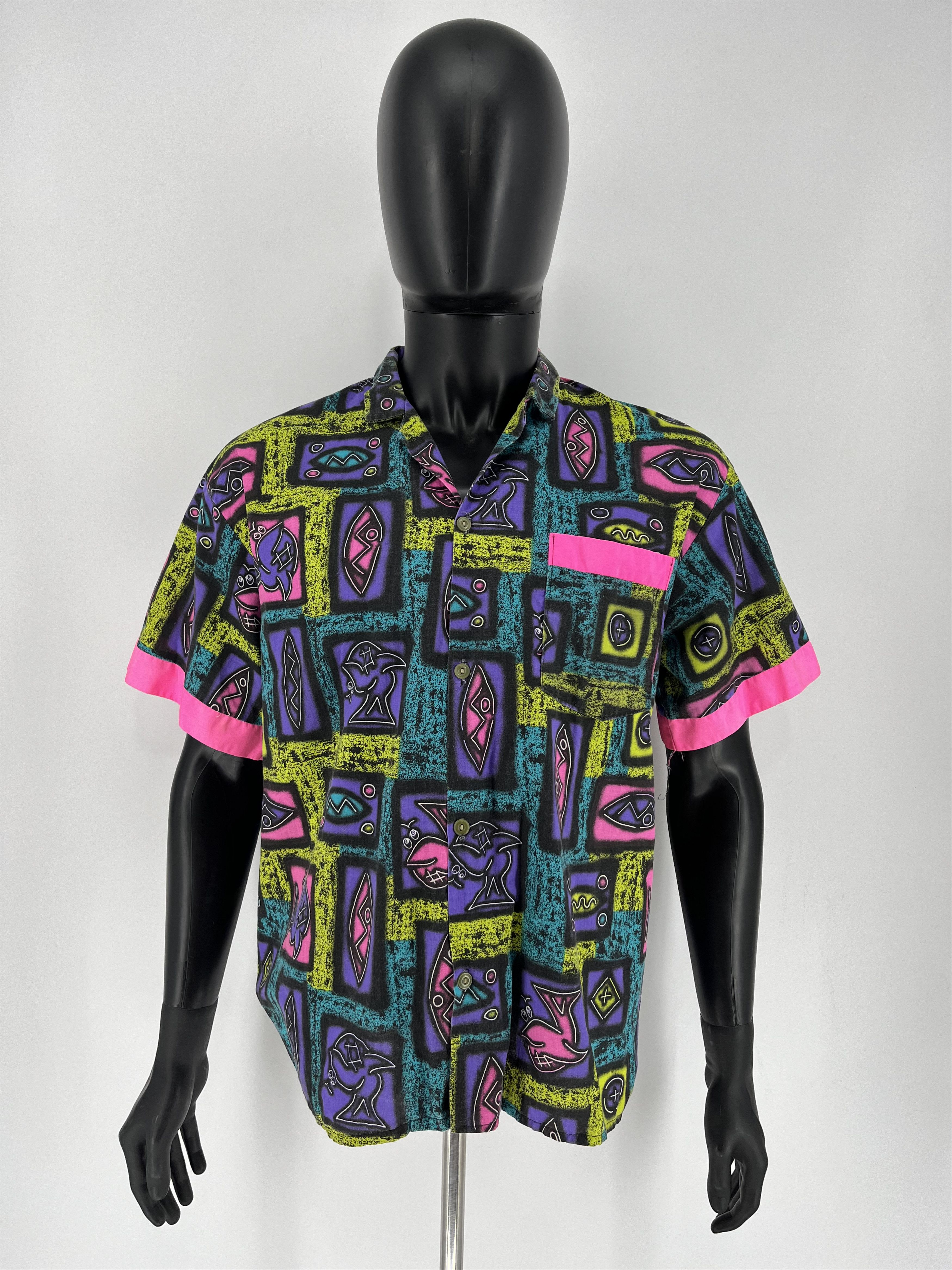 Vintage Vintage 90s Art Streetwear Hawaiian Travis Scott style Size US M / EU 48-50 / 2 - 2 Thumbnail