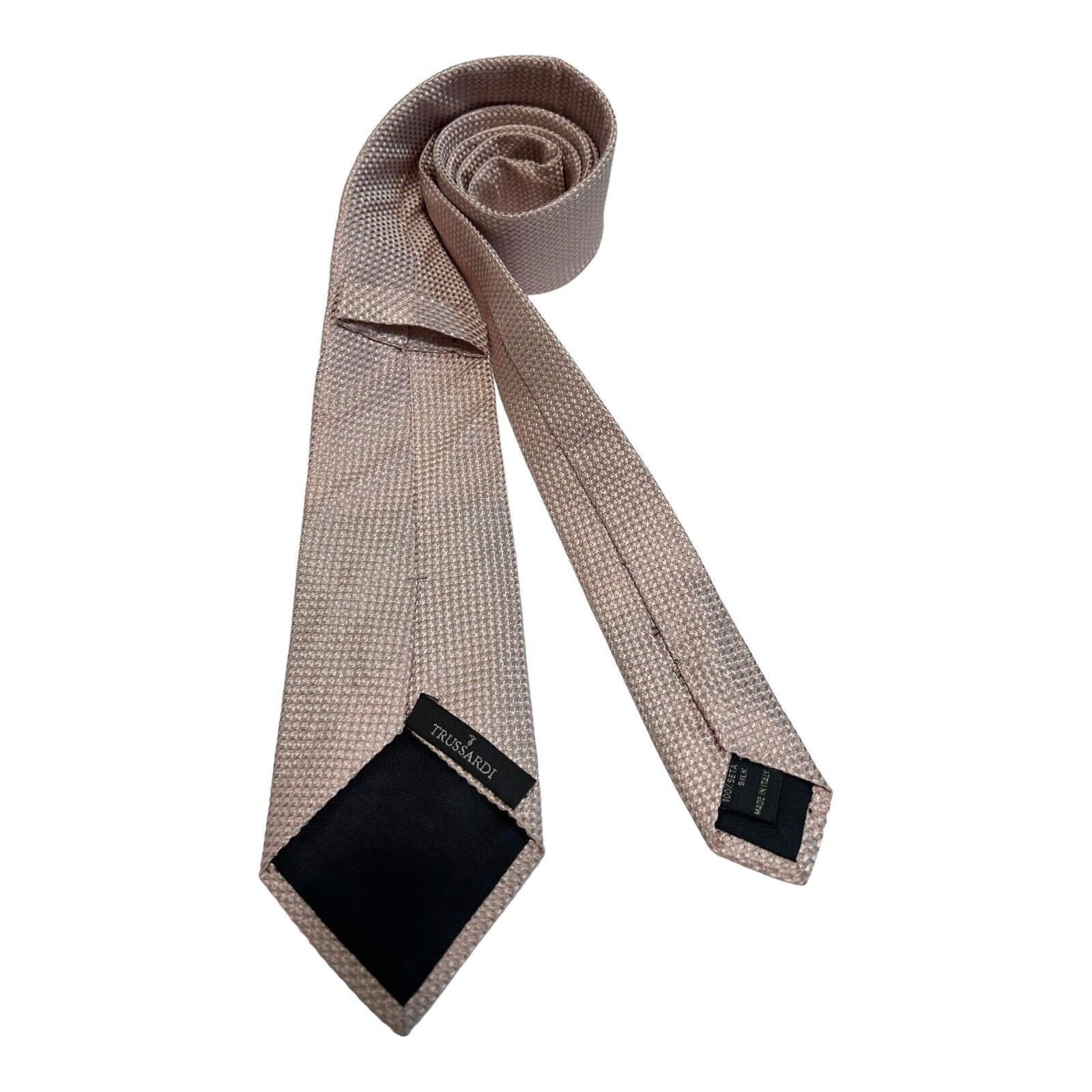 Trussardi TRUSSARDI Light Pink Geometric Luxury Designer Silk Tie Ital Size ONE SIZE - 3 Thumbnail
