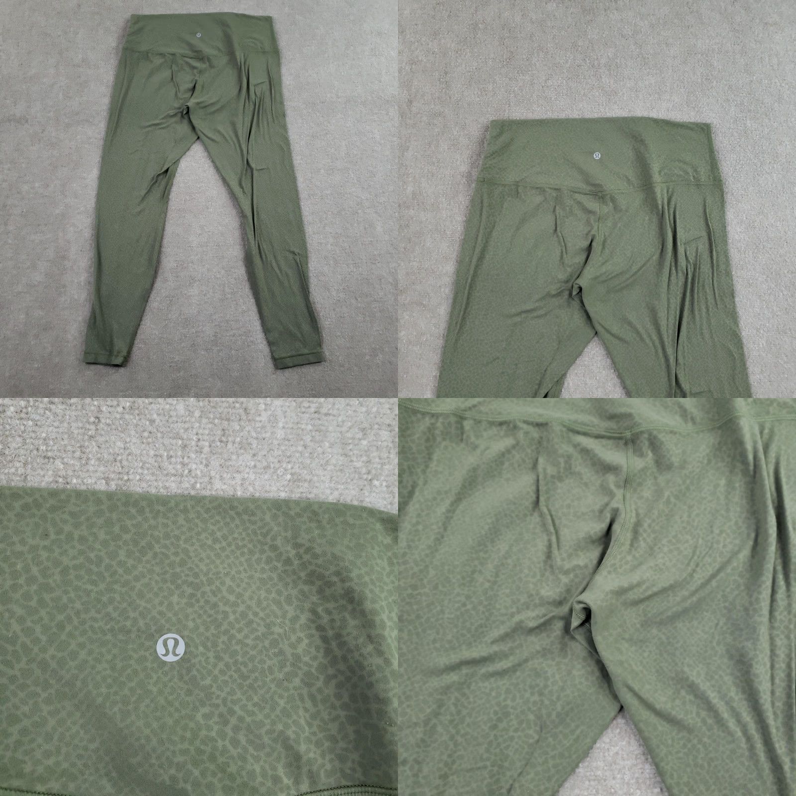 Lululemon Lululemon Green Animal Print High Rise Ankle Leggings Yoga Womens 6 Knit Elastic Waist Pull On Skinny Inseam 28 in Size 28" / US 6 / IT 42 - 10 Thumbnail