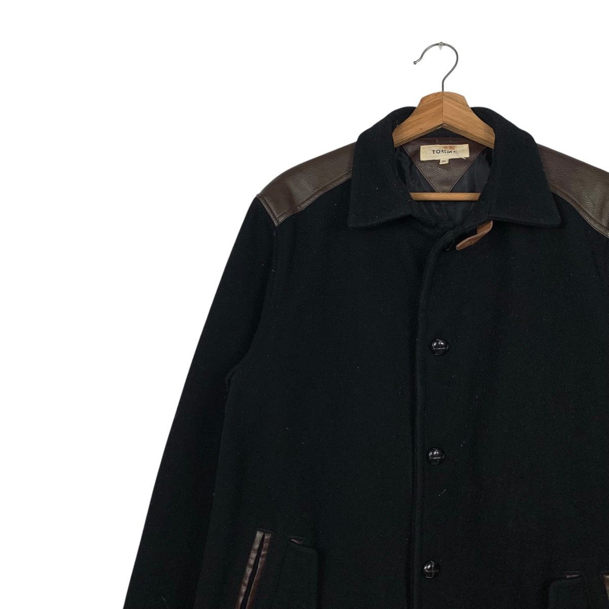 Leather TOMMY Wool Leather Button Jacket #2133-C94 Size US XL / EU 56 / 4 - 6 Thumbnail