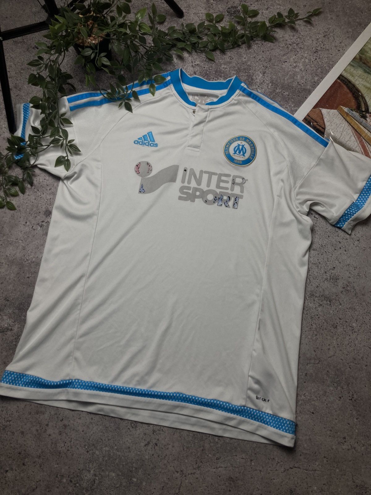 Adidas OLYMPIQUE MARSEILLE ADIDAS 2015 SOCCER JERSEY Size US S / EU 44-46 / 1 - 2 Thumbnail