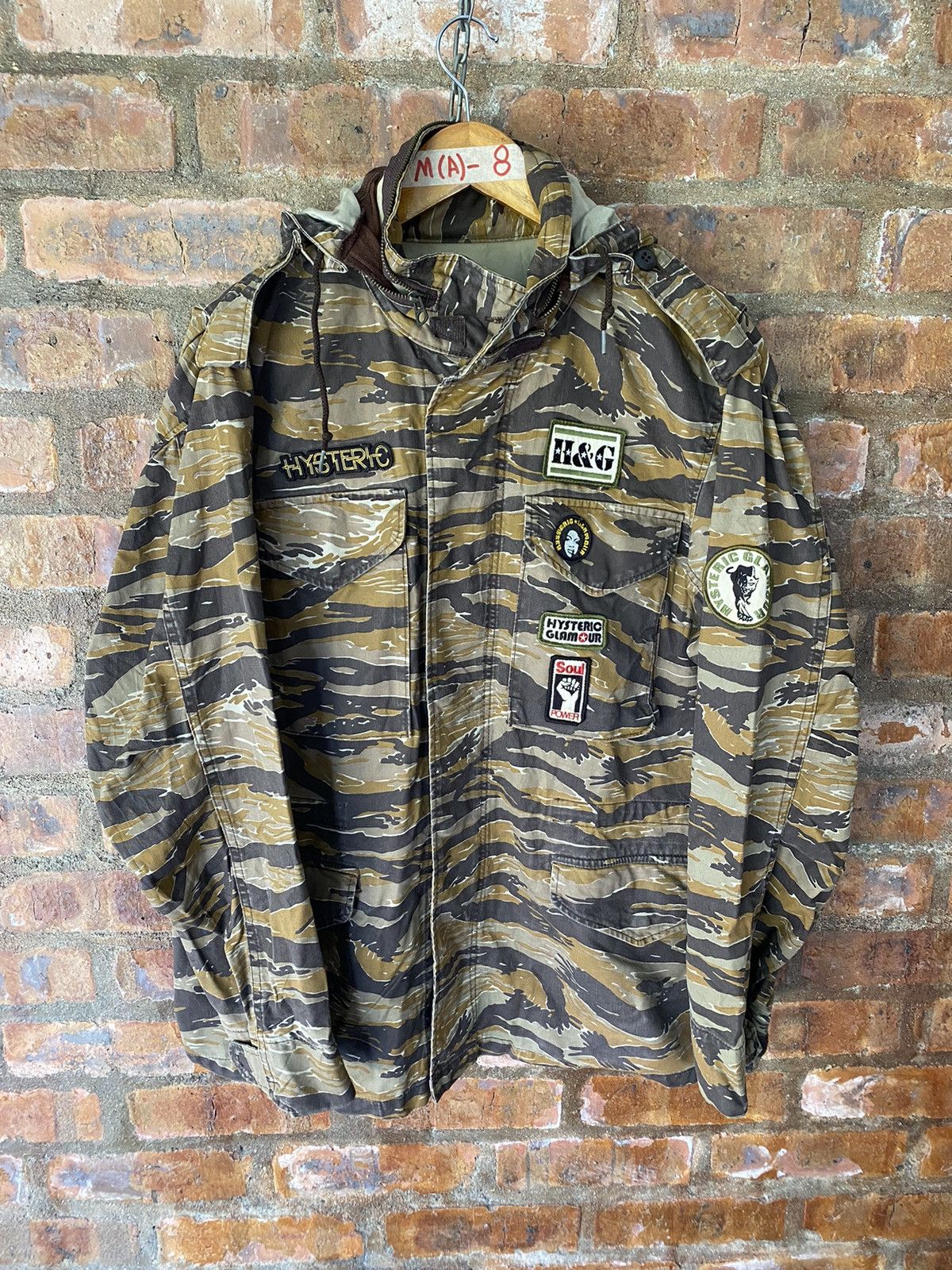 Hysteric Glamour 1990s HG tiger Stripe Patch Camo Military Jacket Size US L / EU 52-54 / 3 - 2 Thumbnail
