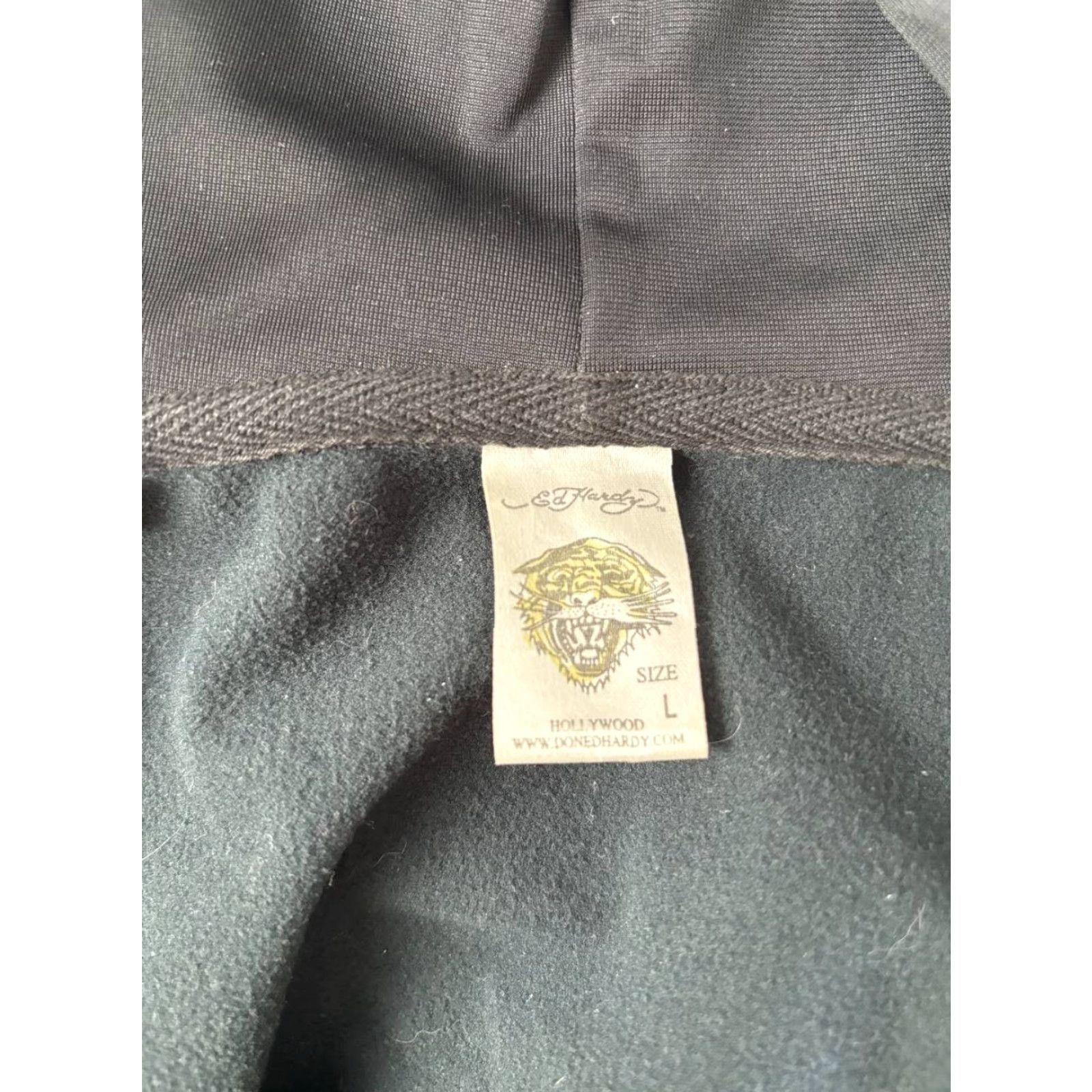 Ed Hardy Ed Hardy Love Women Track Jacket L Black Polyester Full Zipper Hooded Size L / US 10 / IT 46 - 3 Thumbnail