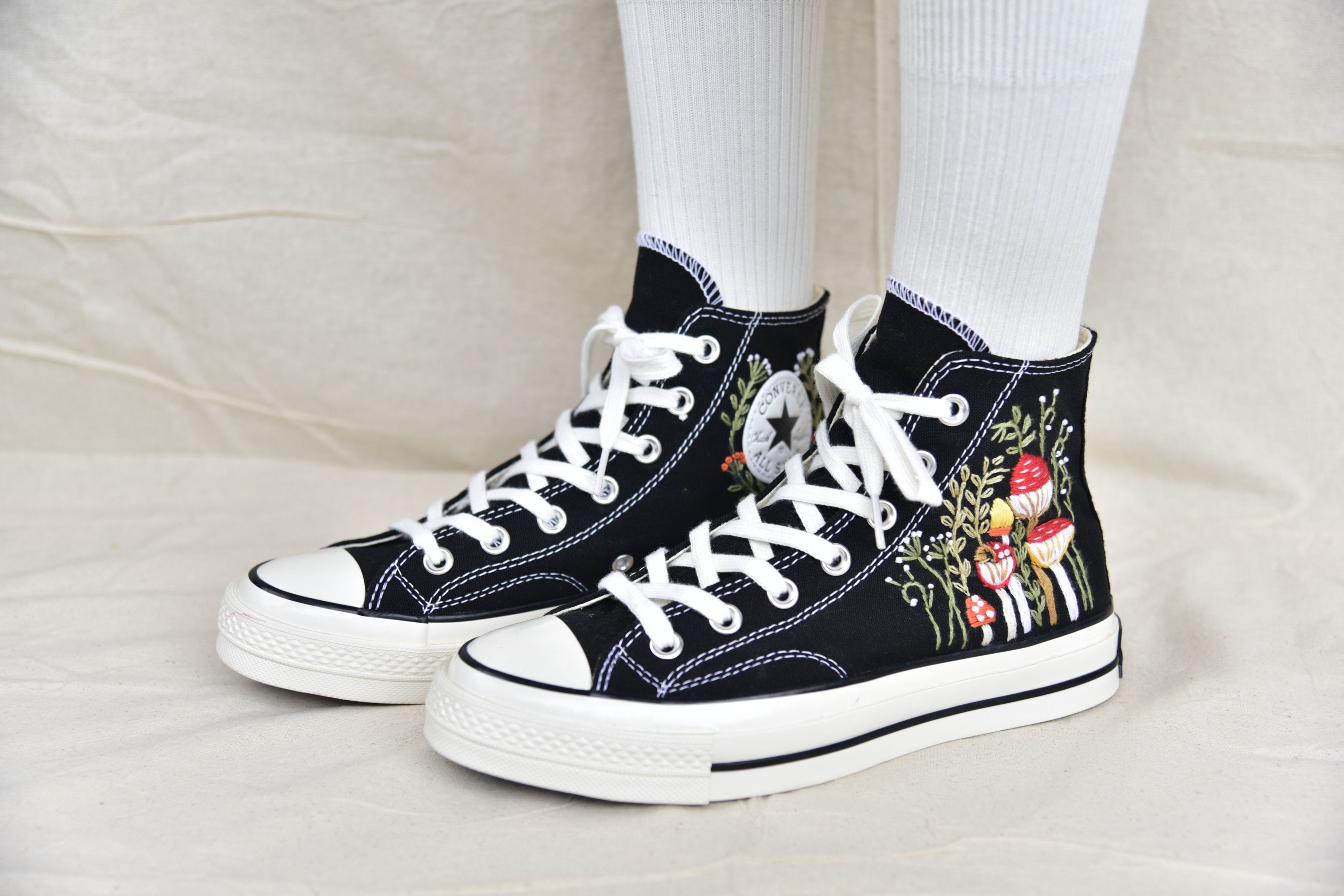 Other Converse Chuck Taylor Mushrooms Embroidered Converse Shoes Size US 8 / IT 38 - 3 Thumbnail