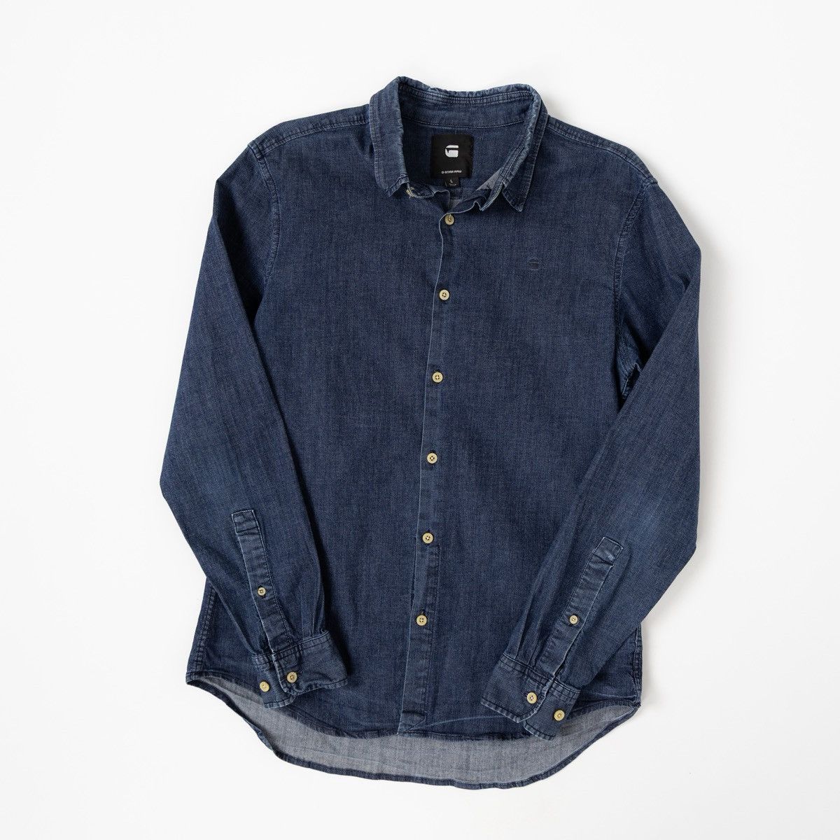 G-Star G-Star Raw Core Mens Blue Denim Shirt Button Up Casual Jean Size US L / EU 52-54 / 3 - 2 Thumbnail