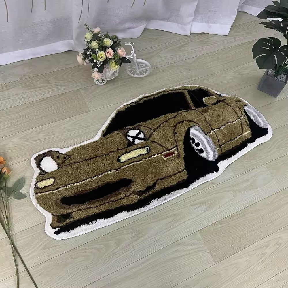 Handmade Handmade Tufted Racing Sports Car Carpet Rug Size ONE SIZE - 2 Thumbnail