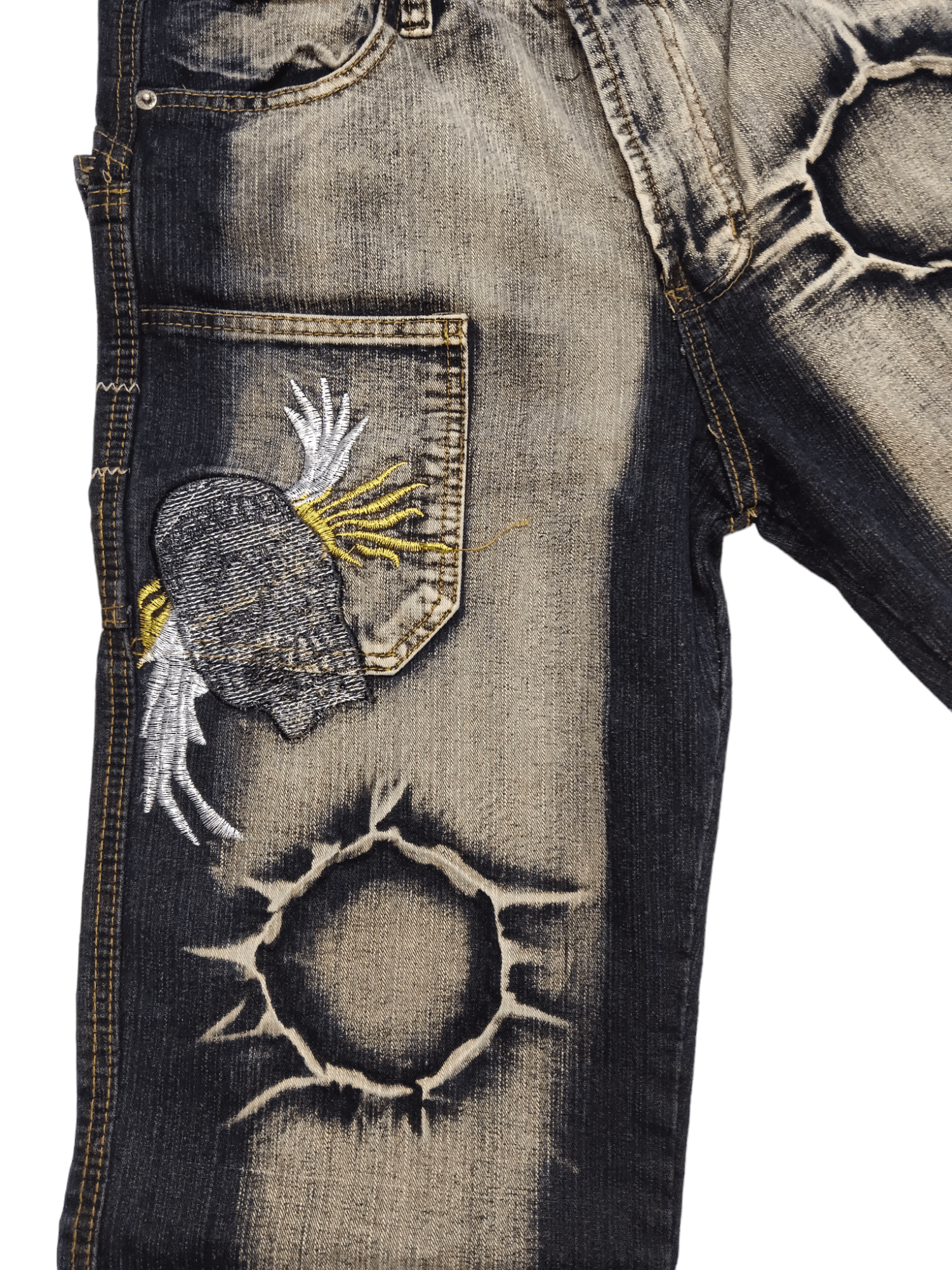 50 Cent Seditionaries Mudwash Skull Baggy Jeans Size US 32 / EU 48 - 4 Thumbnail