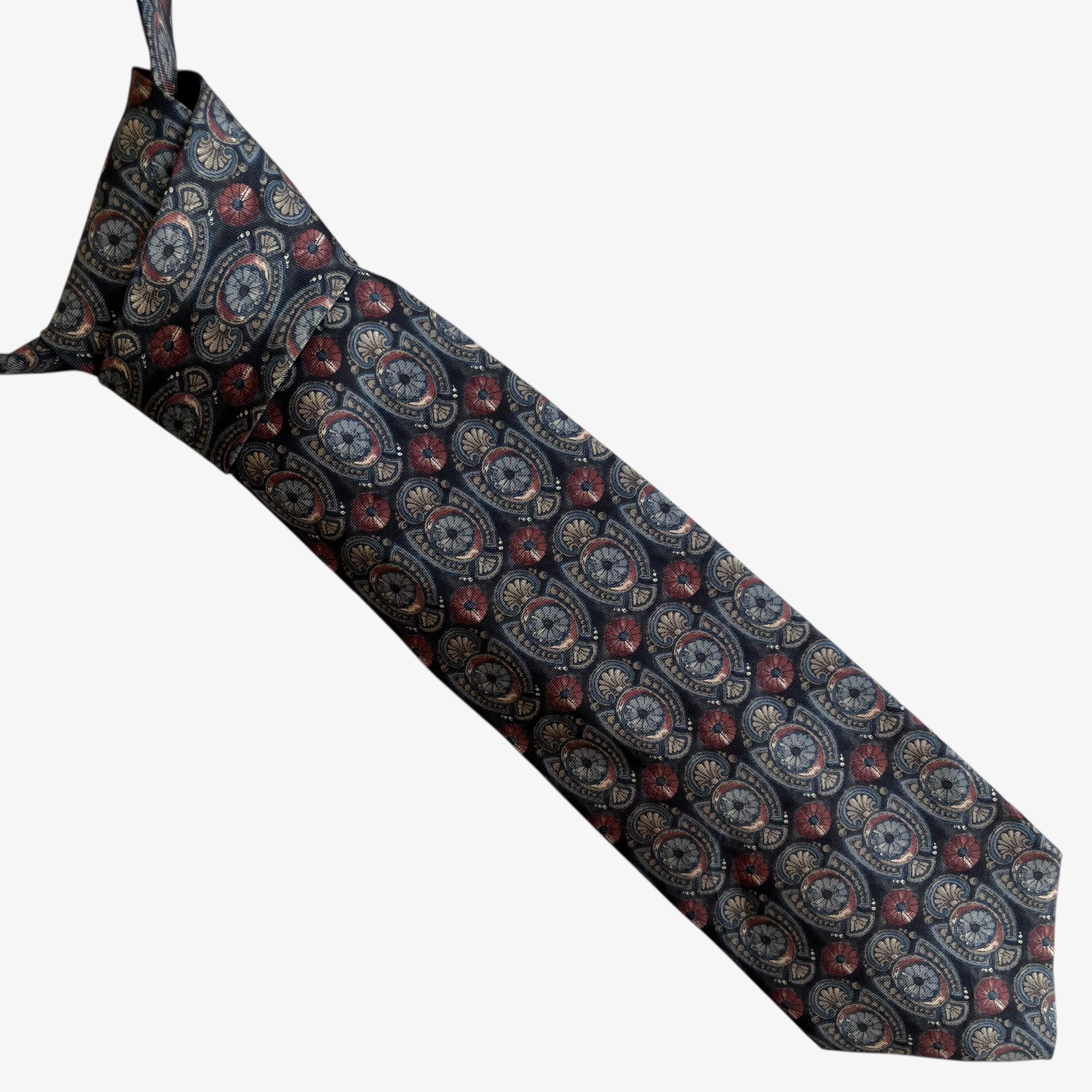 Van Heusen Vintage 90s Van Heusen 417 Geometric Art Deco Print Silk Tie Size ONE SIZE - 1 Thumbnail