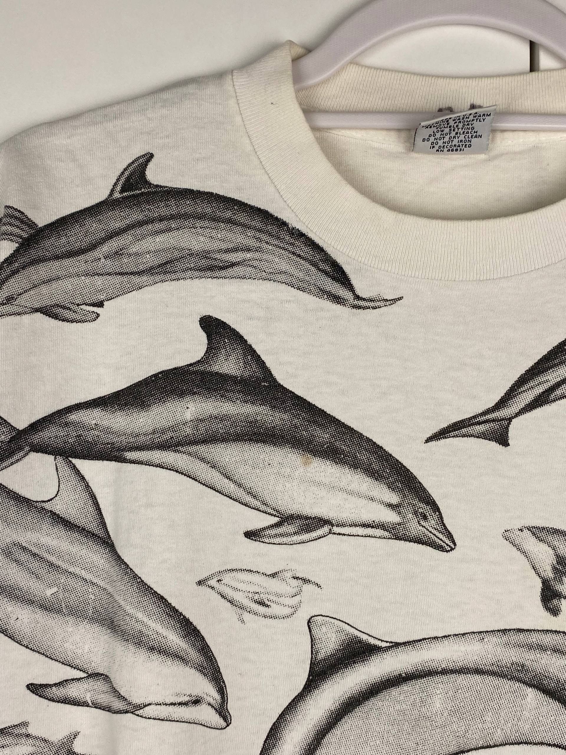 Signal Sport Vintage Habitat Dolphins 80s AOP Graphic Made in USA Tee Size US L / EU 52-54 / 3 - 6 Thumbnail