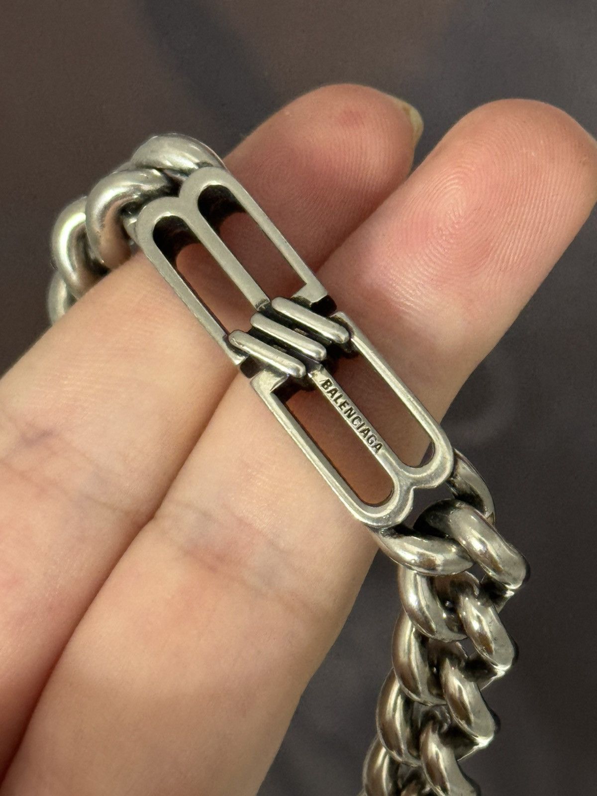 Balenciaga ✅ Balenciaga Silver Double B Bracelet BB Size ONE SIZE - 4 Thumbnail