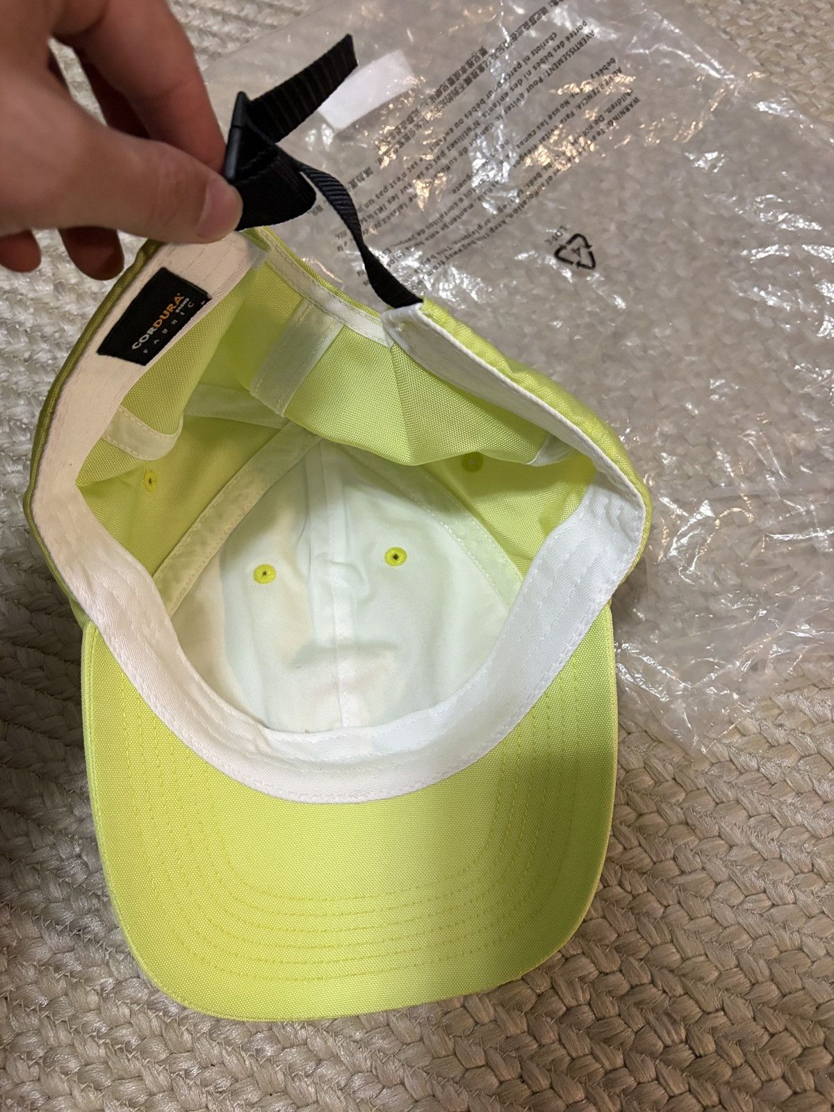 Supreme Supreme Cordura Small Box Logo 6 Panel Hat Lime Size ONE SIZE - 3 Thumbnail