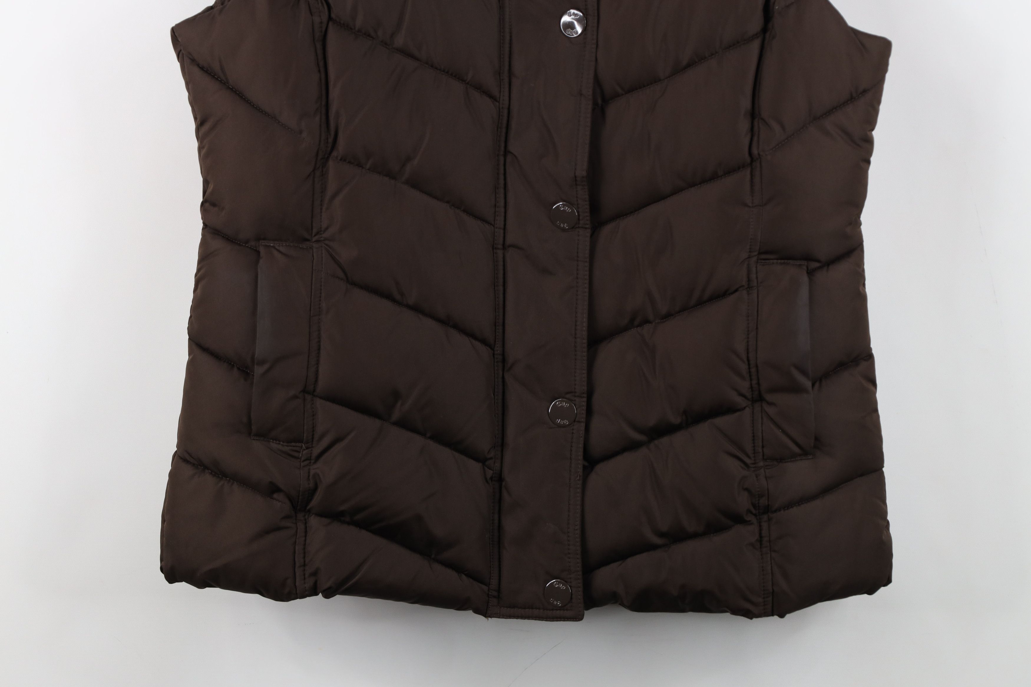 Gap Vintage Y2K Gap Babydoll Full Zip Puffer Vest Jacket Brown Size M / US 6-8 / IT 42-44 - 3 Thumbnail