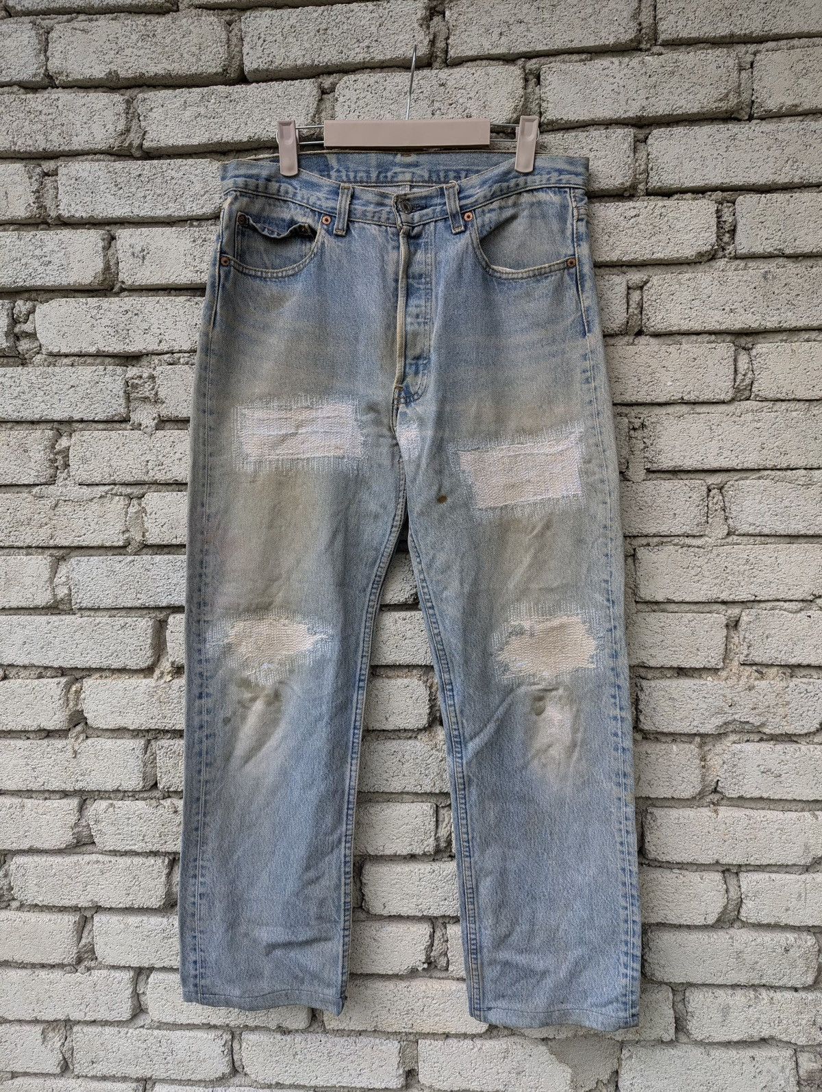 Levi's Vintage Levi’s 501xx Jeans Destress Sashiko Size US 34 / EU 50 - 1 Thumbnail