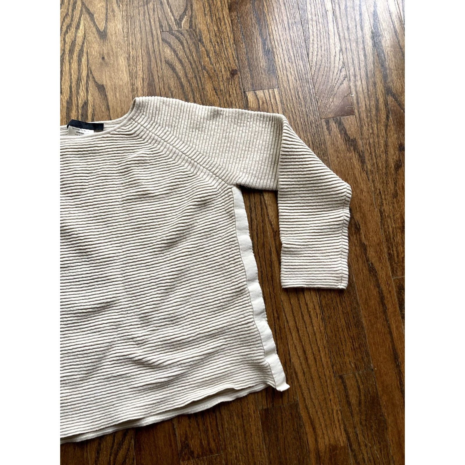 Les Copains VINTAGE Les Copains Sweater Womens XS Beige Knit Wool Cotton Crew Neck Long Sleeve Pullover Italy Size XS / US 0-2 / IT 36-38 - 3 Thumbnail