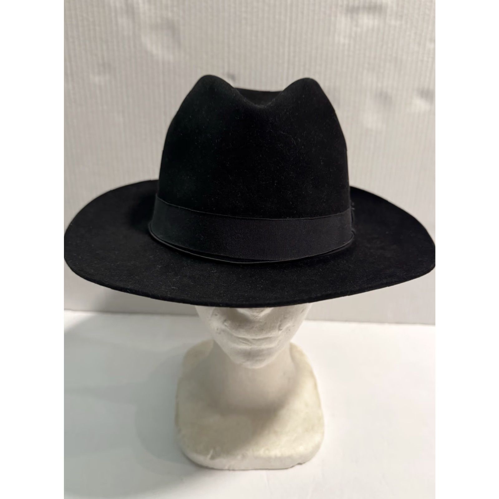 Stetson VINTAGE Fedora Hat John B. Stetson "The Imperial" Black Fur Felt Size 7 1/8 Bencraft NY Mens Size ONE SIZE - 5 Thumbnail