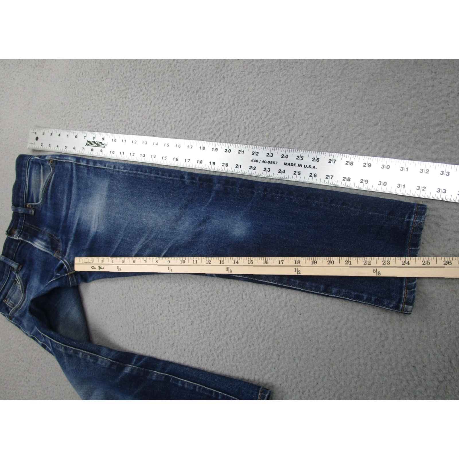 Uniqlo VINTAGE Uniqlo Jeans Mens Blue Slim Selvedge Denim Kaihara Whisker Fading Honeycomb Size US 30 / EU 46 - 5 Thumbnail
