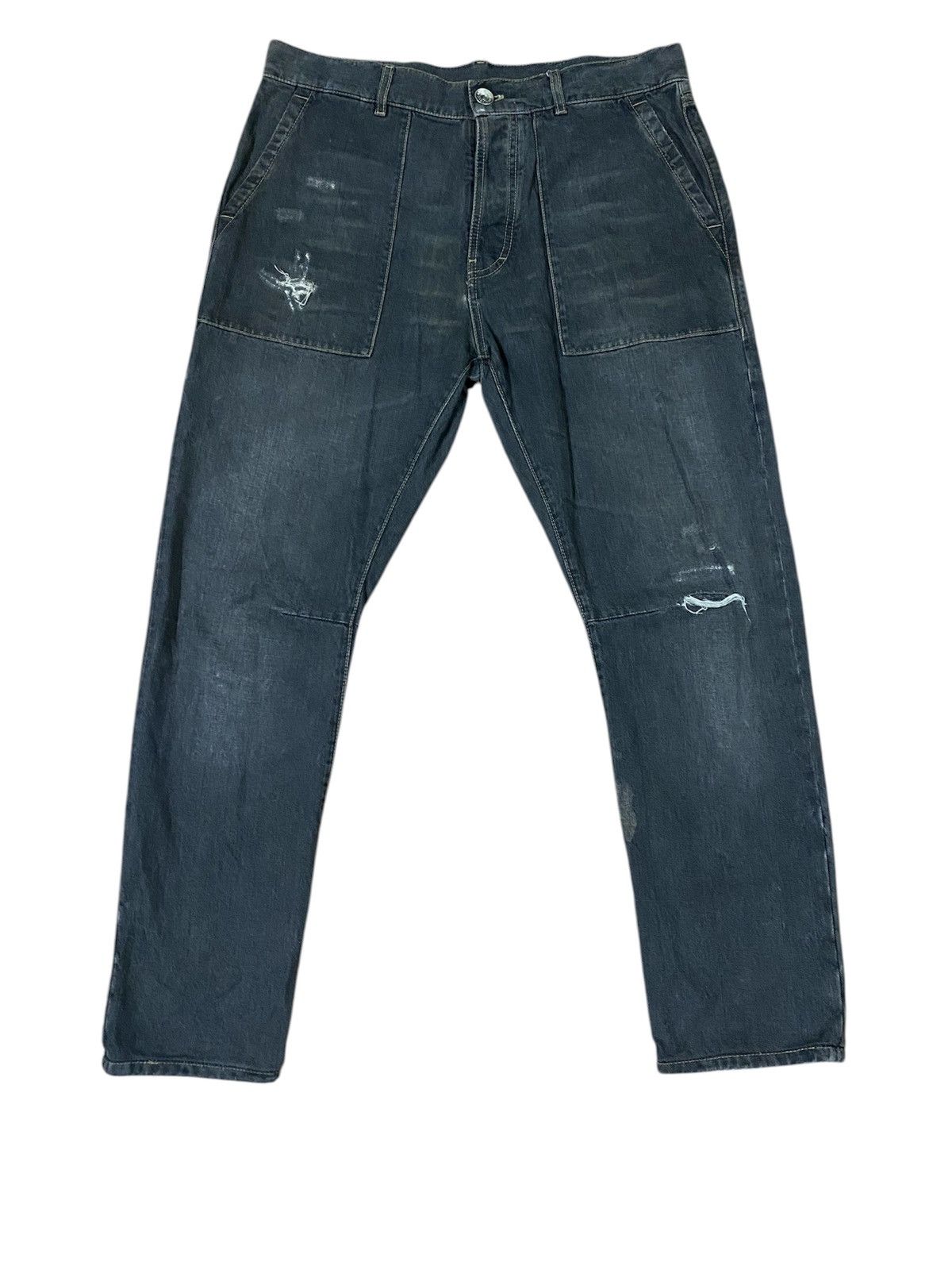 Brunello Cucinelli Brunello Cucinelli Dark Wash Smoky Black Distressed Jeans Size US 34 / EU 50 - 1 Thumbnail