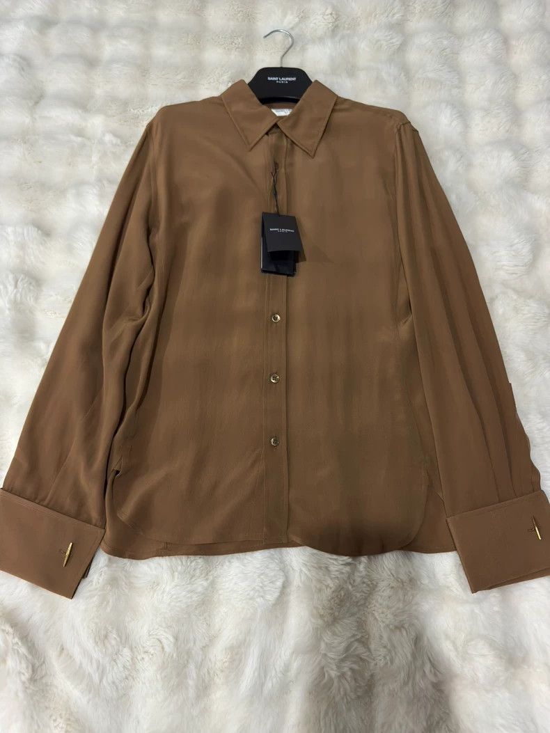 Saint Laurent Paris Saint Laurent Paris size 38 Caramel Shirt Size US M / EU 48-50 / 2 - 1 Thumbnail