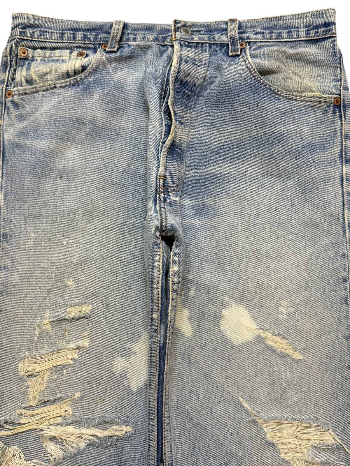 Levi's Vintage 90s Levis 501 Faded Wash Distressed Ripped Loose Fit Size US 32 / EU 48 - 3 Thumbnail