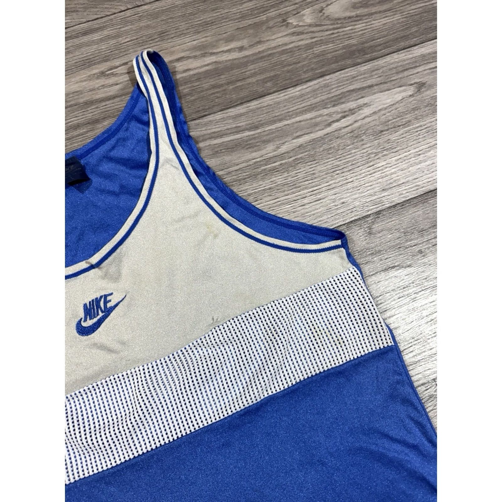 Nike Nike 1980s Athletic Running Tank Top Jersey Unisex Adults L Blue/Beige/gray USA UK Made Nike 1980 Model Size US L / EU 52-54 / 3 - 5 Thumbnail