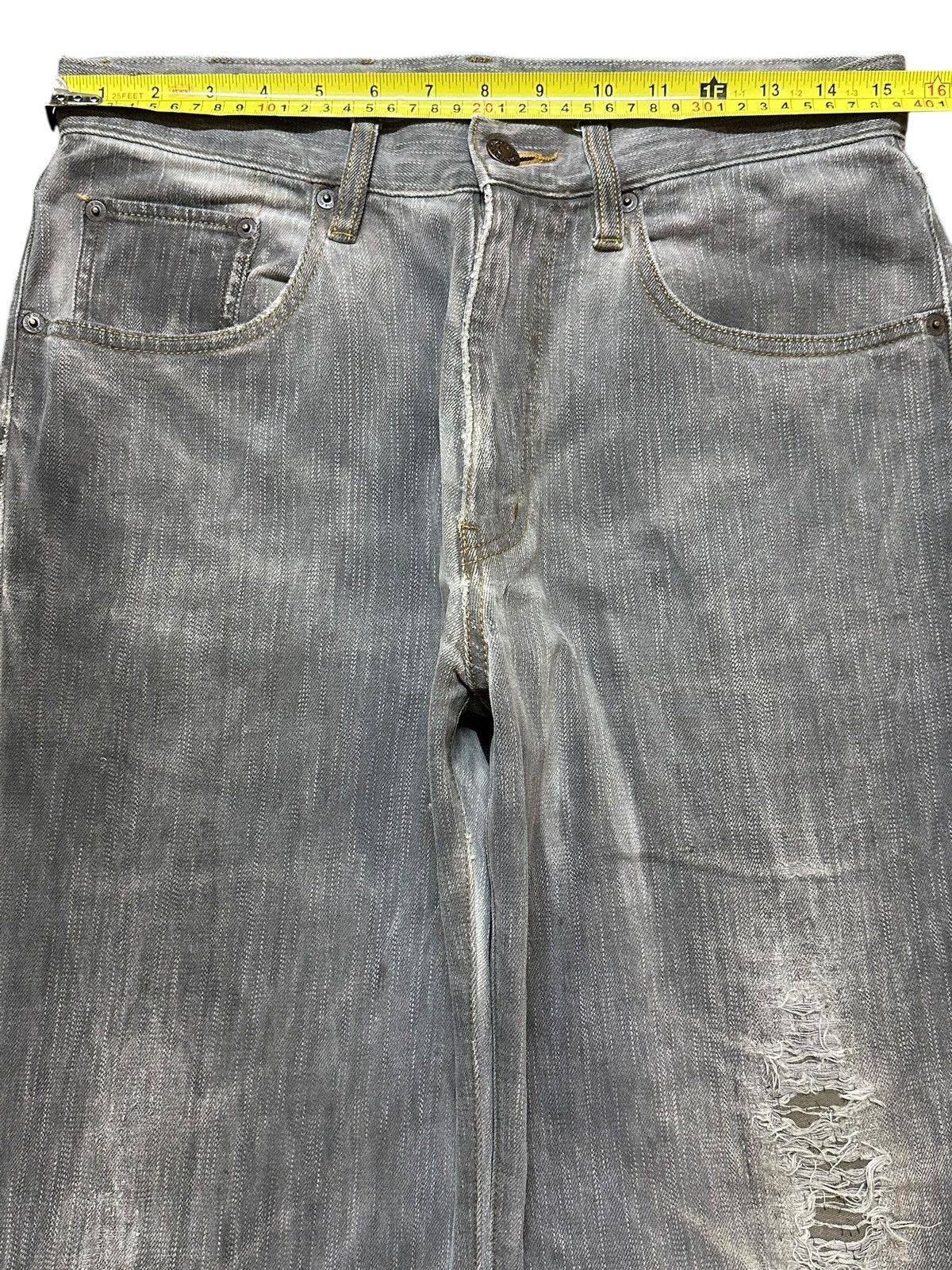 Other Vintage Crocodile Faded Wash Style Distressed Baggy Jeans Size US 30 / EU 46 - 11 Thumbnail