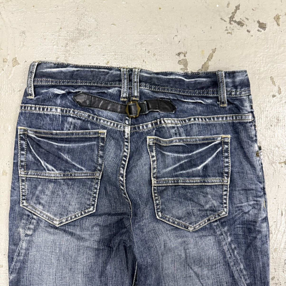 Michel Klein 2000s Mk.Michel Klein Homme Buckle Back Punk Panel Jeans Size US 30 / EU 46 - 10 Thumbnail