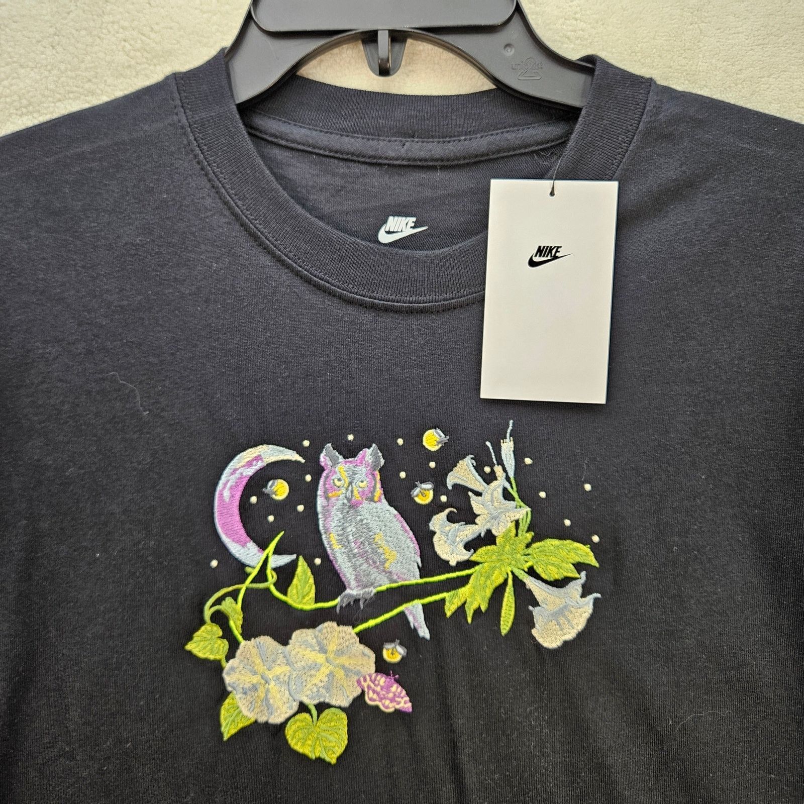 Nike NIKE MEN'S SMALL BLACK TEE OWL EMBROIDERED DV0020-010 NWT Size US S / EU 44-46 / 1 - 2 Thumbnail