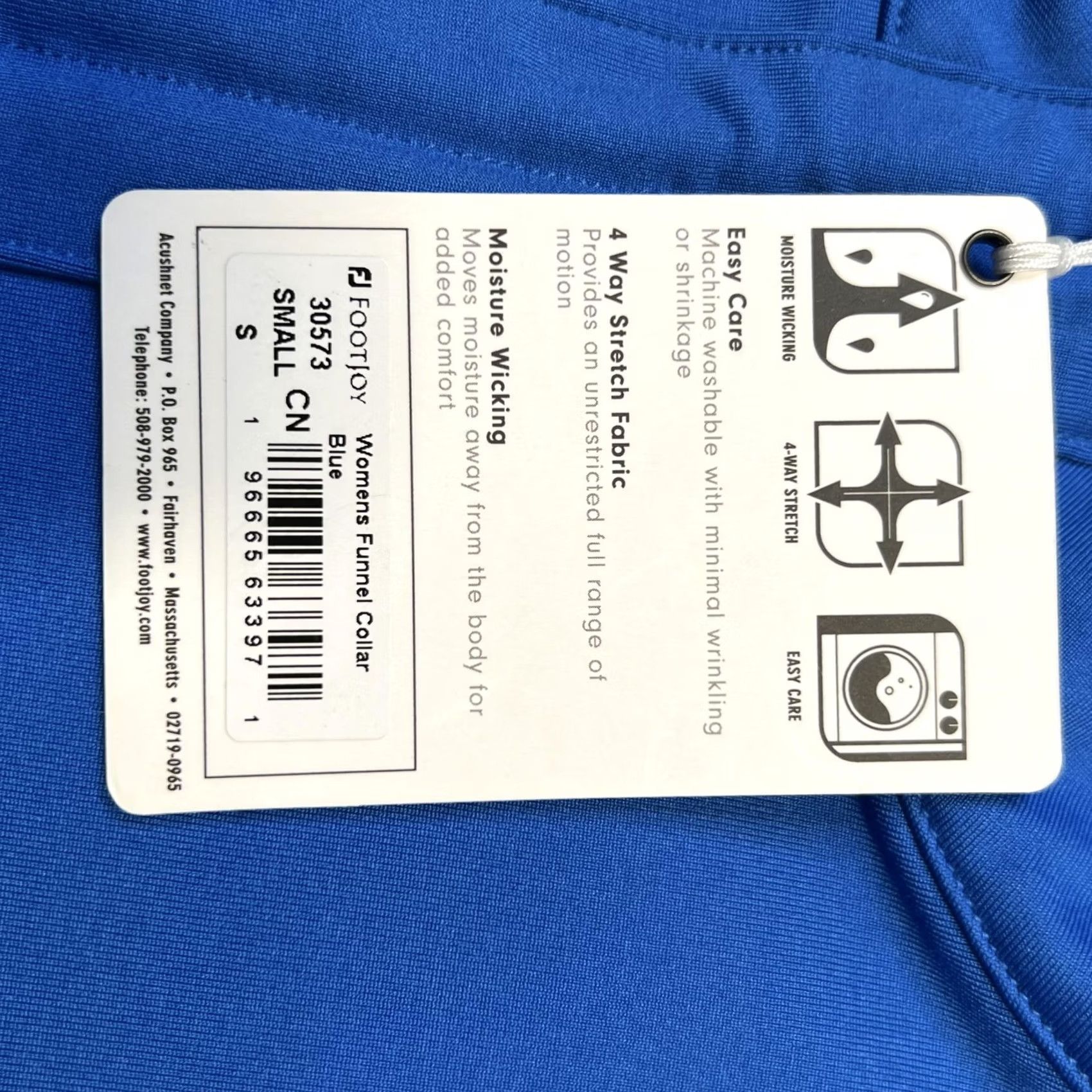 Footjoy FootJoy Pullover Womens Small Blue Funnel Collar Golf 4 Way Stretch Thumbholes Jacket 1/4 Zip Mock Neck Zipless? Size S / US 4 / IT 40 - 7 Thumbnail
