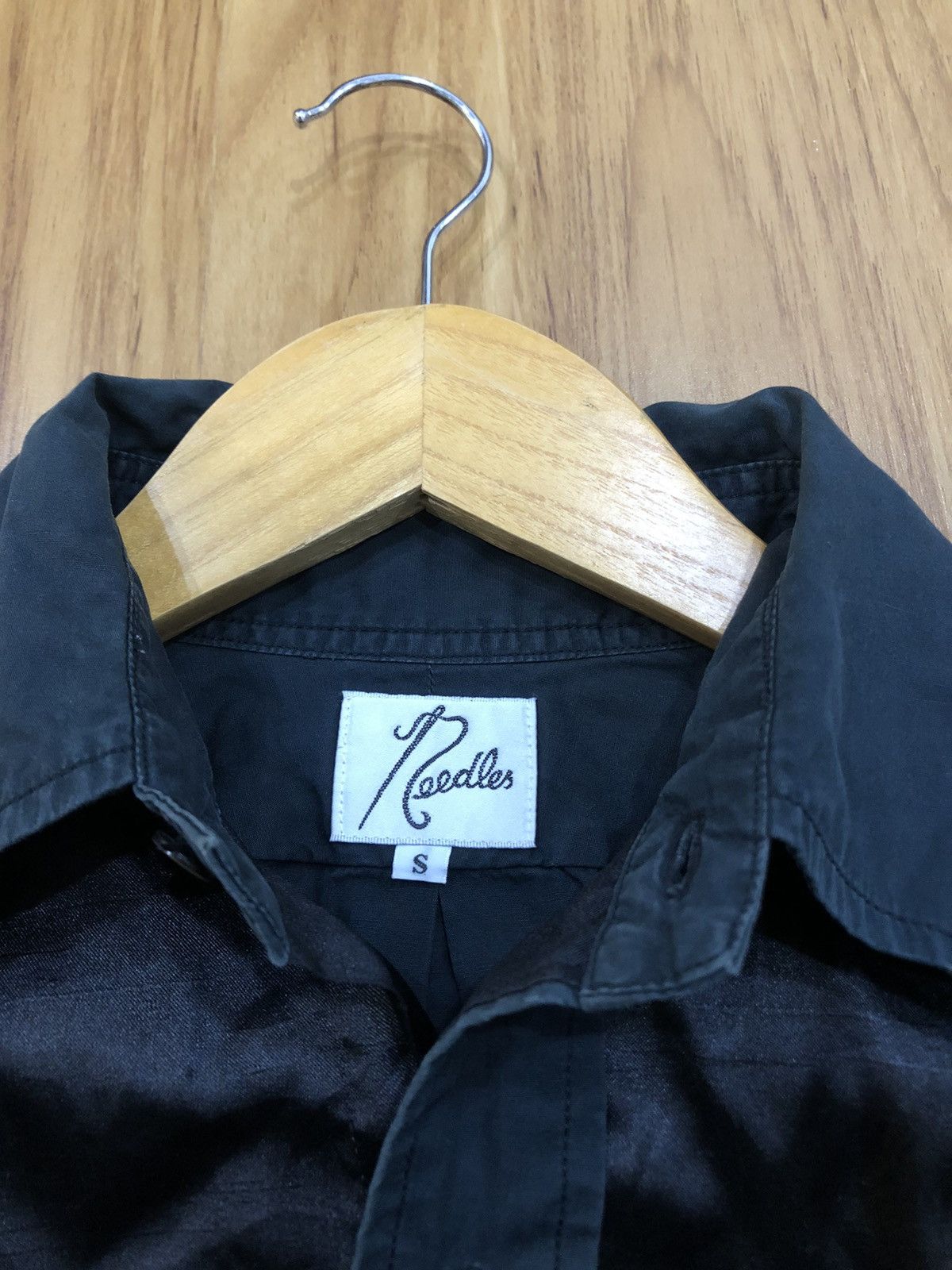 Needles Needles Rebuild Black Half Satin Button Up Shirt Size US S / EU 44-46 / 1 - 4 Thumbnail